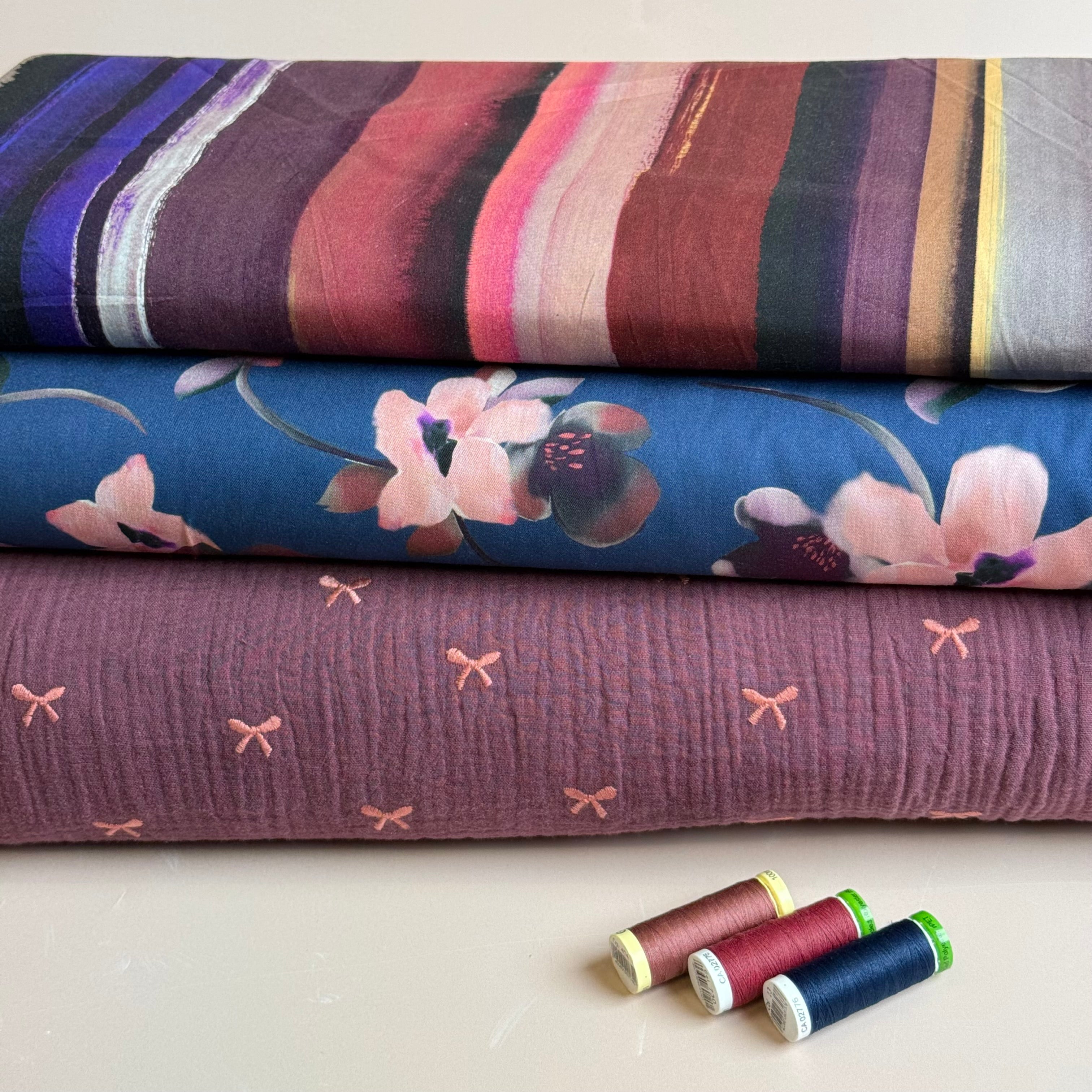 Rosella Watercolour Flowers Viscose Twill with Stretch
