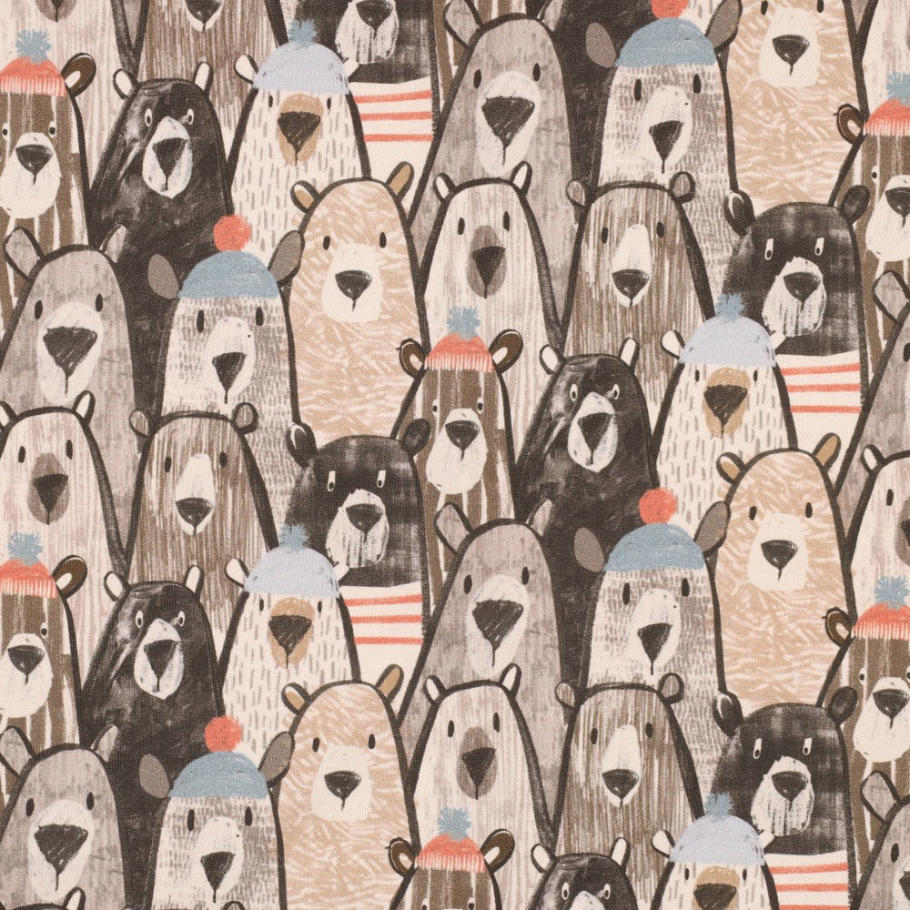 Bears  Peach Soft Cotton Sweat-shirting