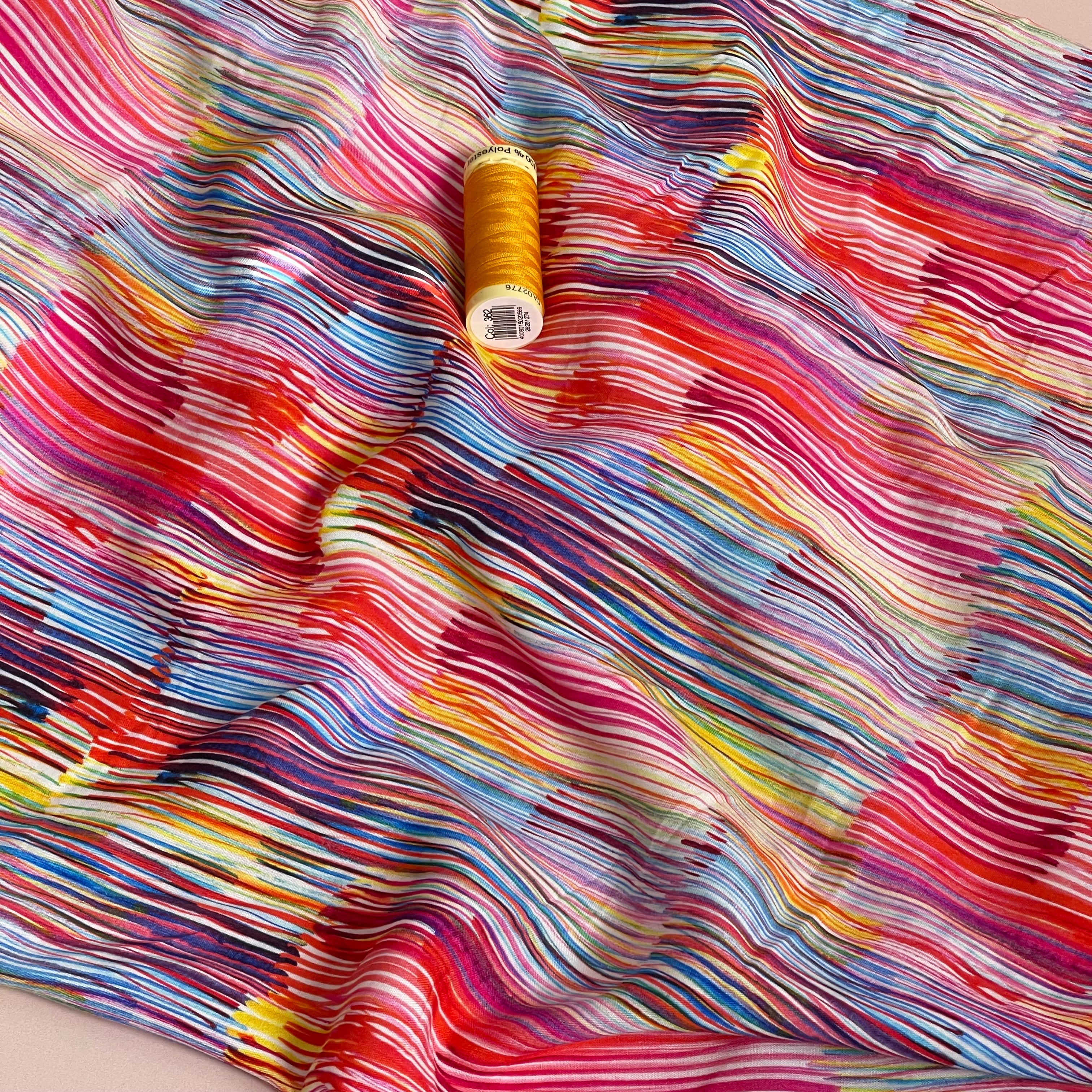 Hazy Strokes Viscose Poplin Fabric