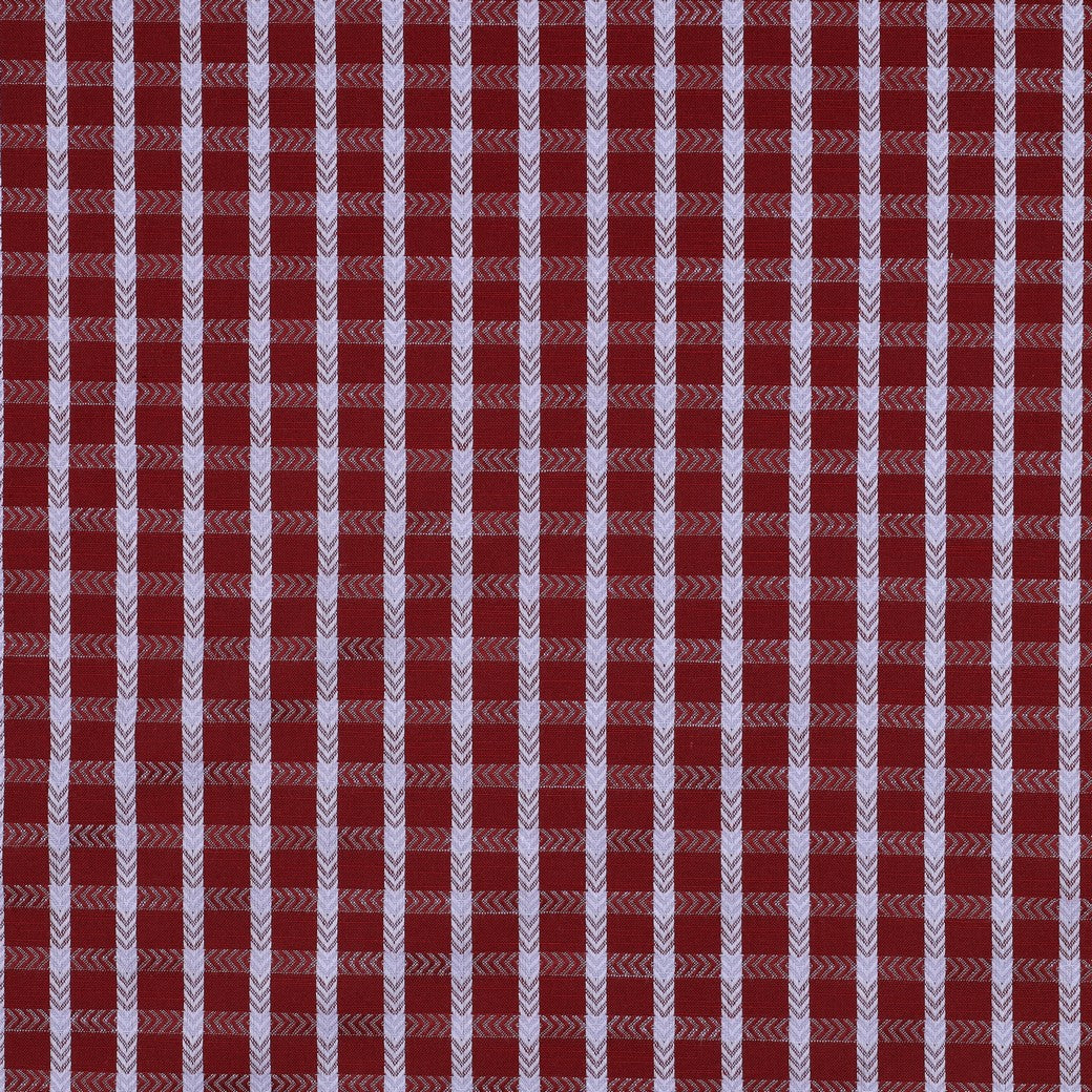 Boho Chevron Checks Burgundy Yarn Dyed Cotton Jacquard