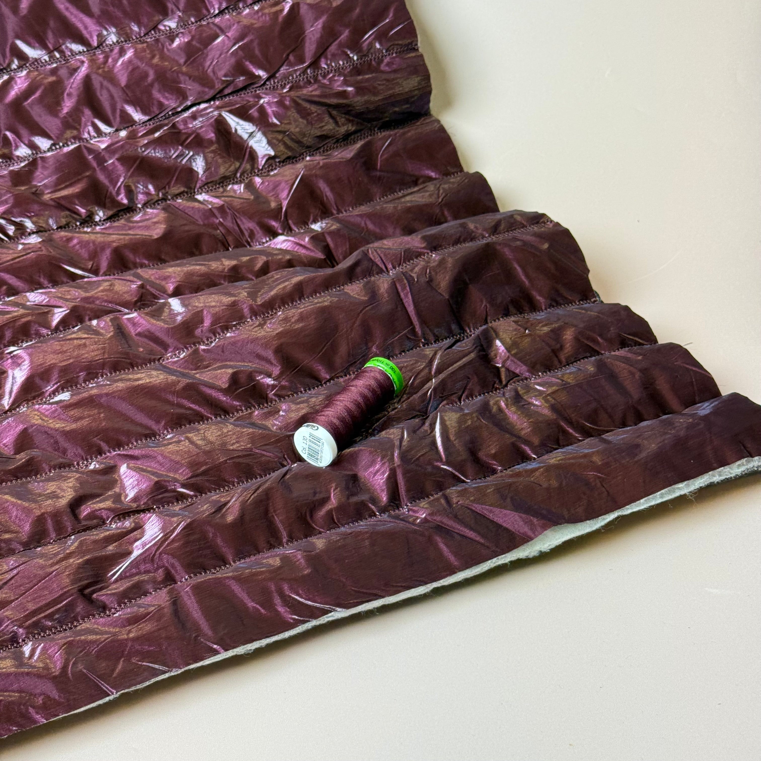 Deep Mulberry Quilted Puffer Fabric