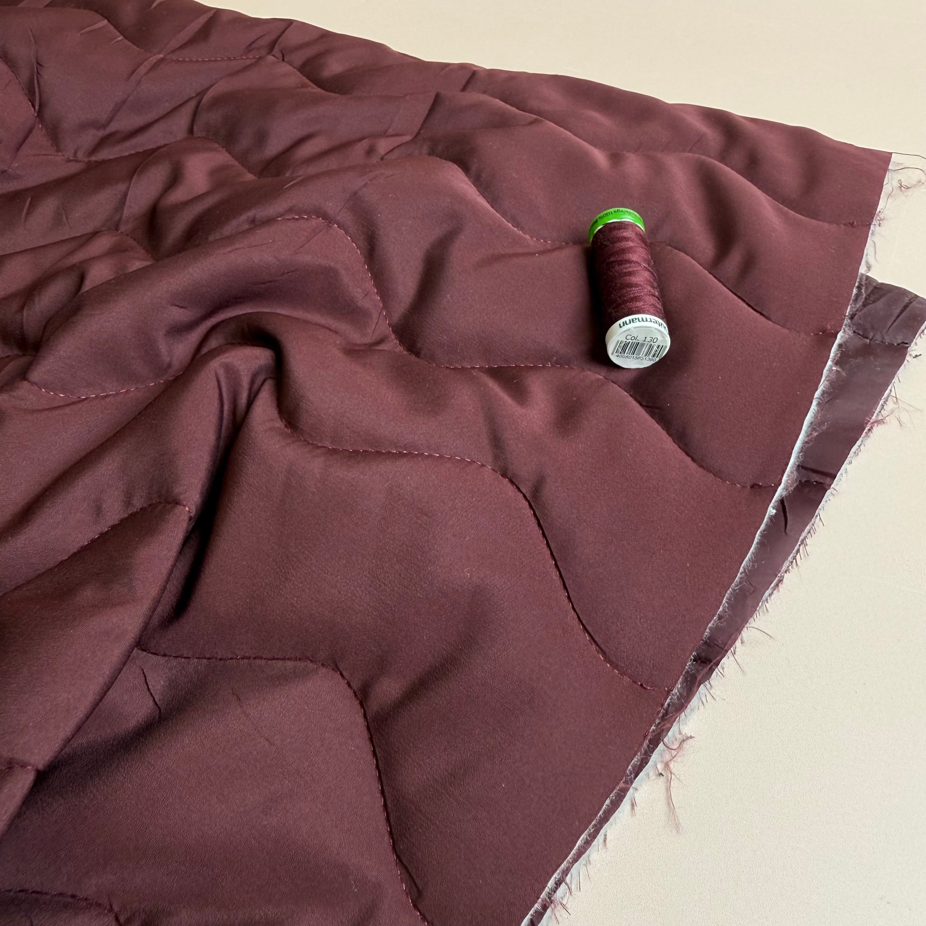 Zigzag Deep Plum Quilted Puffer Fabric
