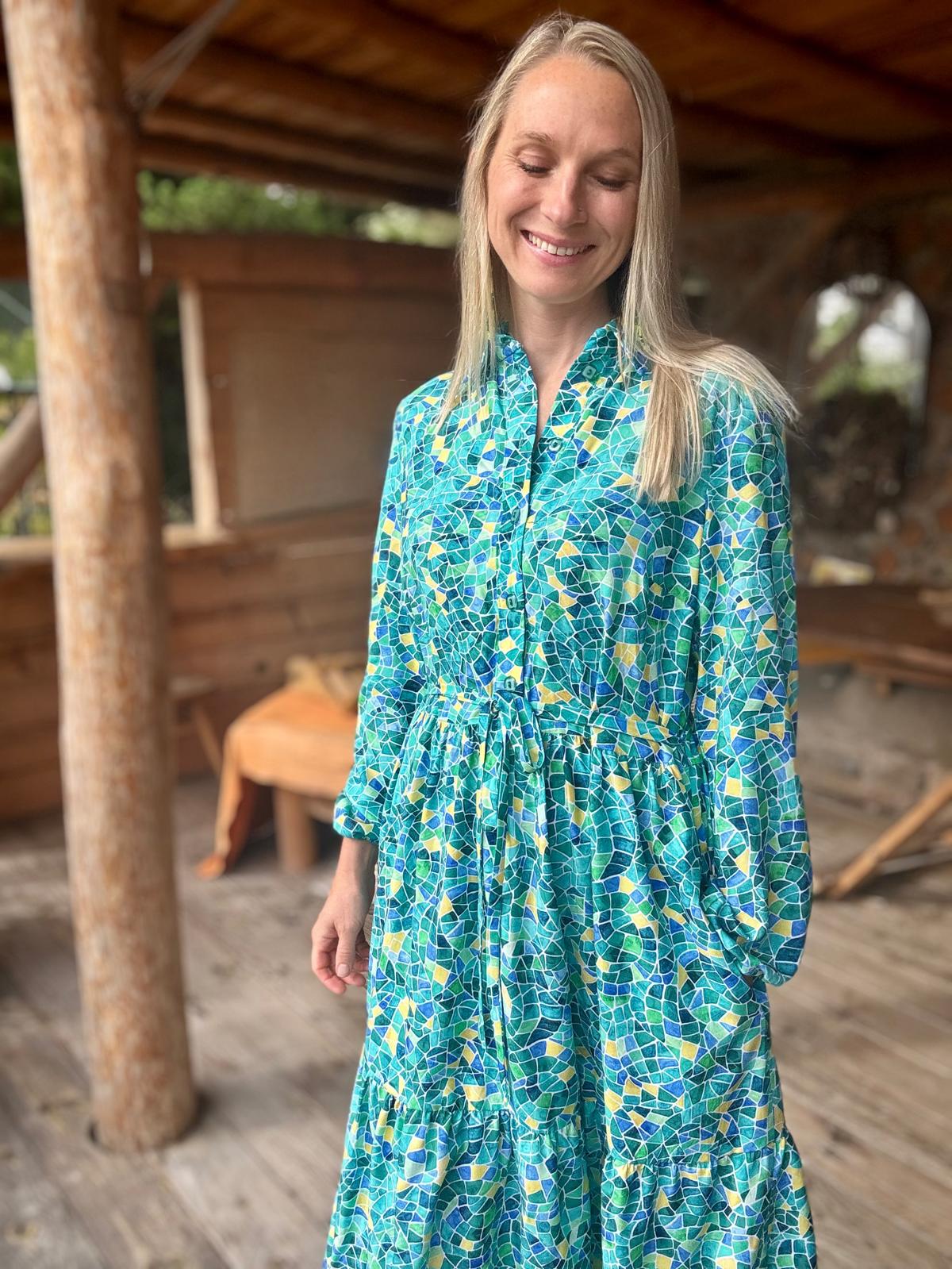 Sewing Kit - Lyra Shirt Dress in Mosaics Viscose (Multiple Colours)