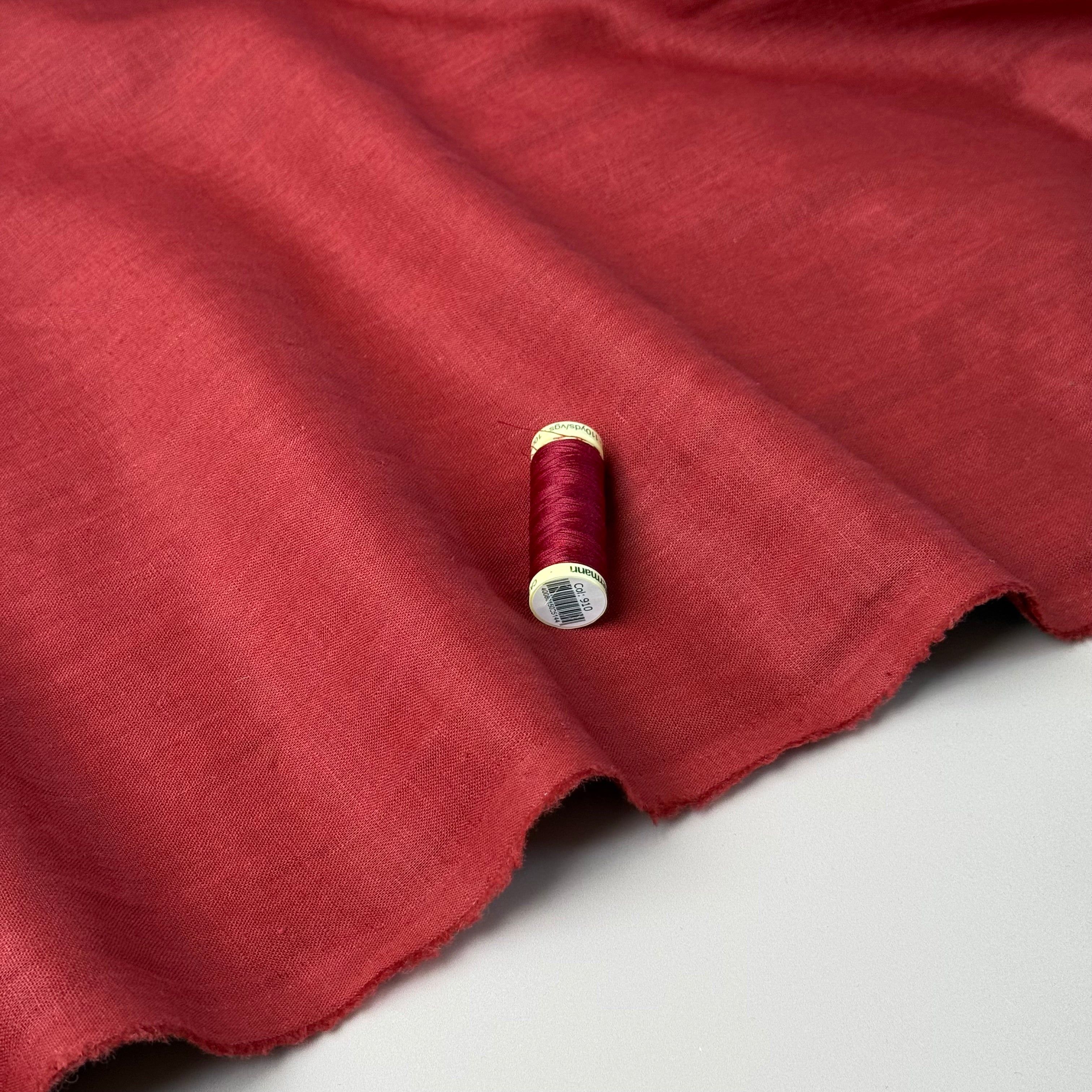 Breeze LIGHT Wine Red - Enzyme Washed Linen Fabric