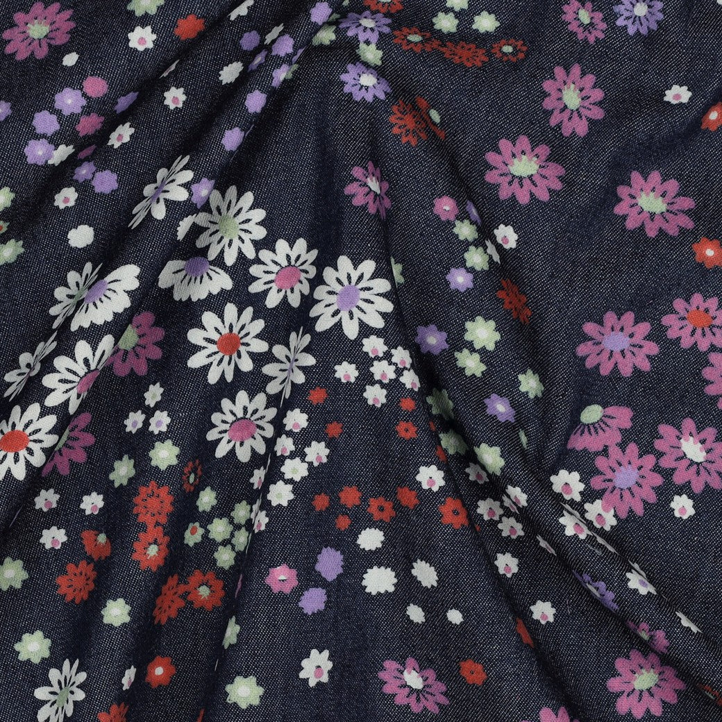 Cute Flowers 4.5oz Cotton Denim