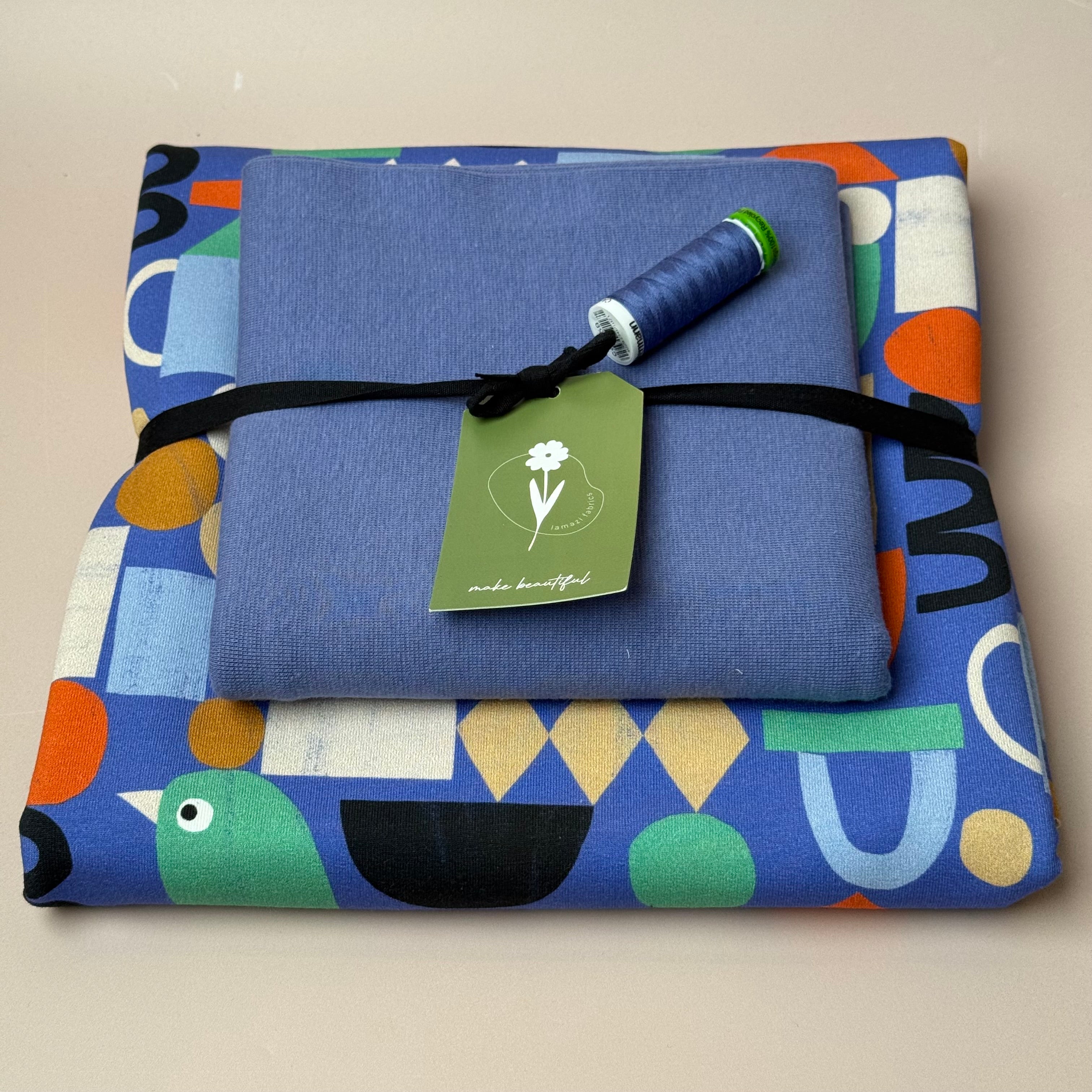 Colour Bundles - Funky Shapes Organic Cotton French Terry & Ribbing