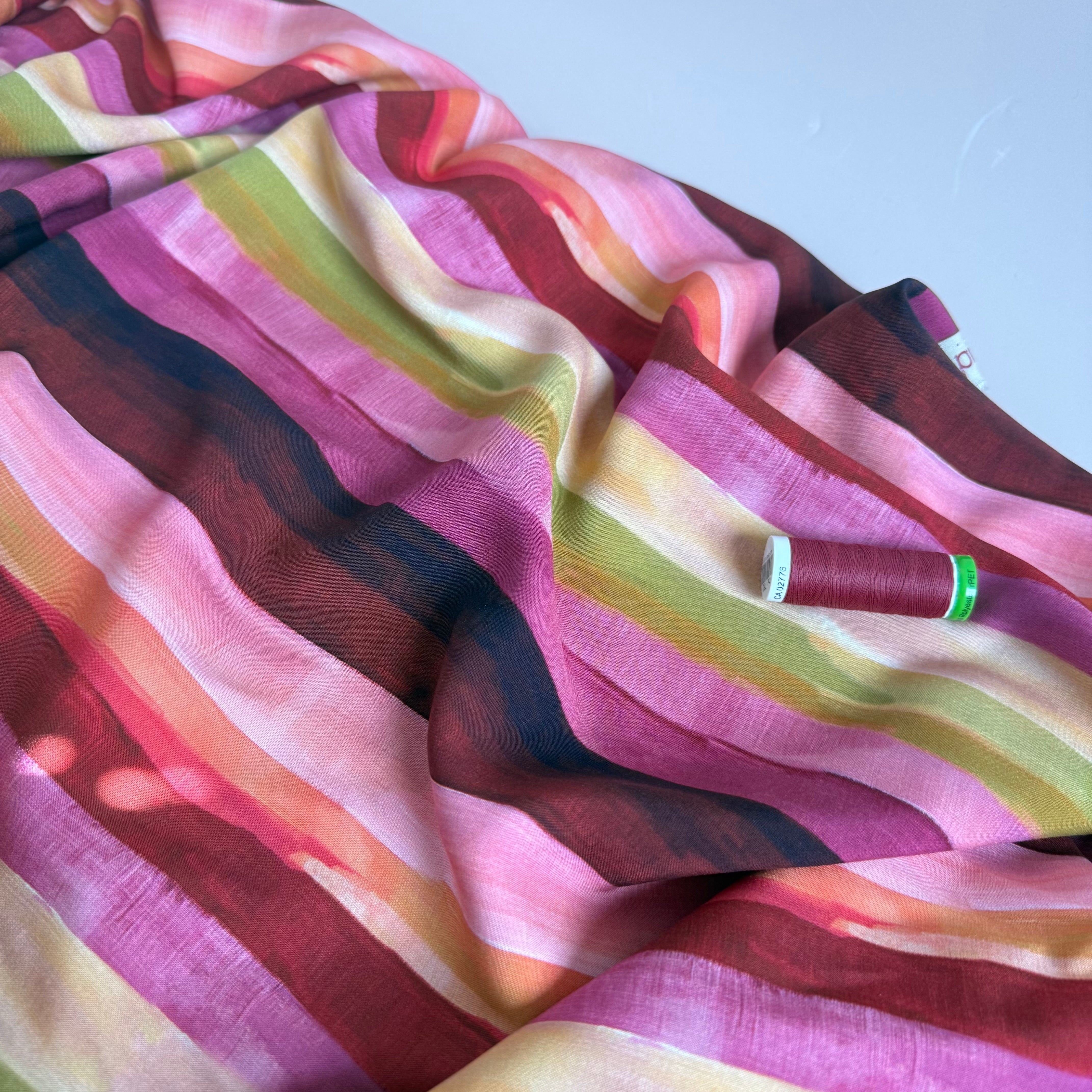 Autumn Stripes Viscose Fabric