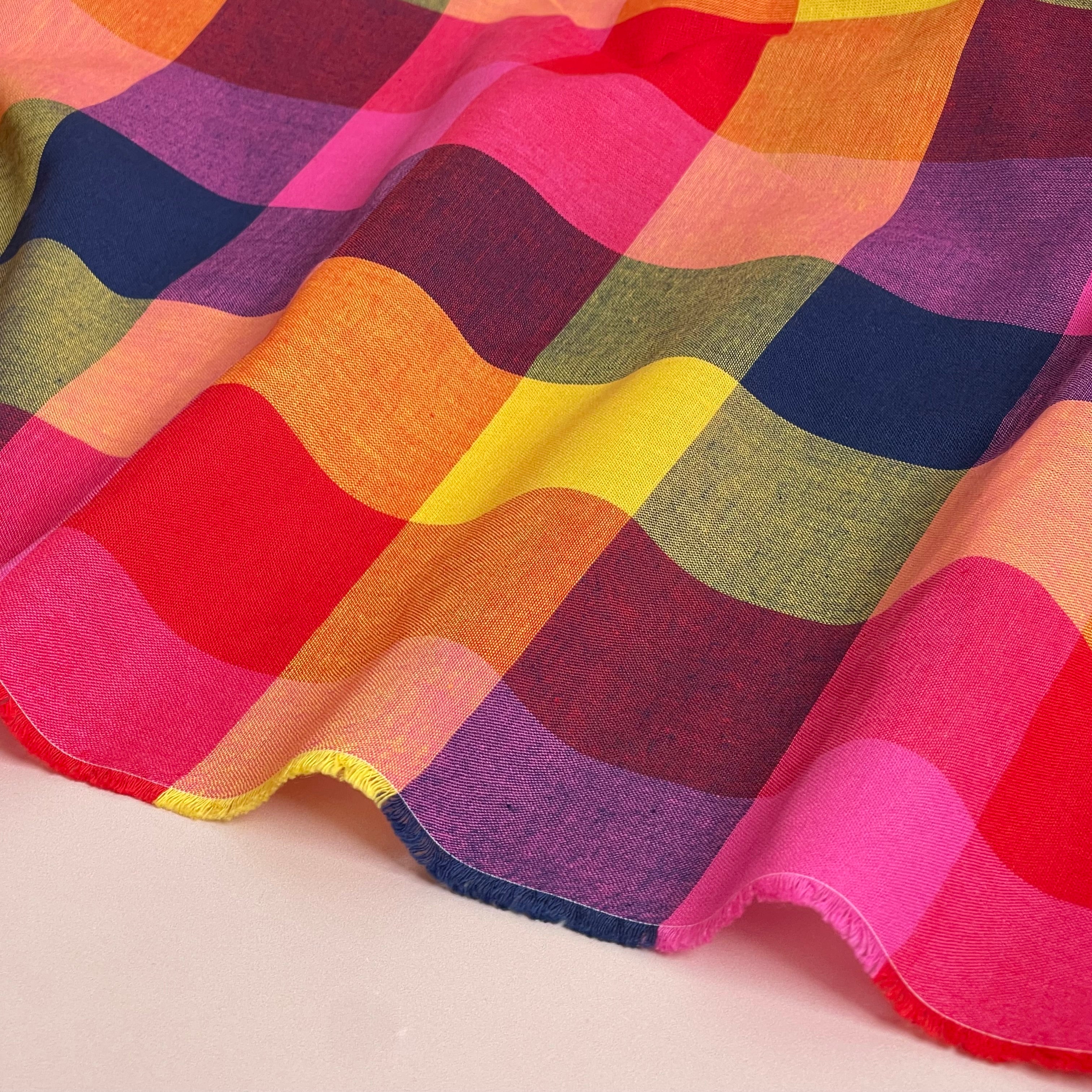 Ex-Designer Deadstock Jaipur Plaid Yarn Dyed Cotton Fabric