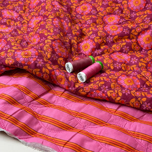 Kaleidoscope Flower Sangria Quilted Cotton Fabric
