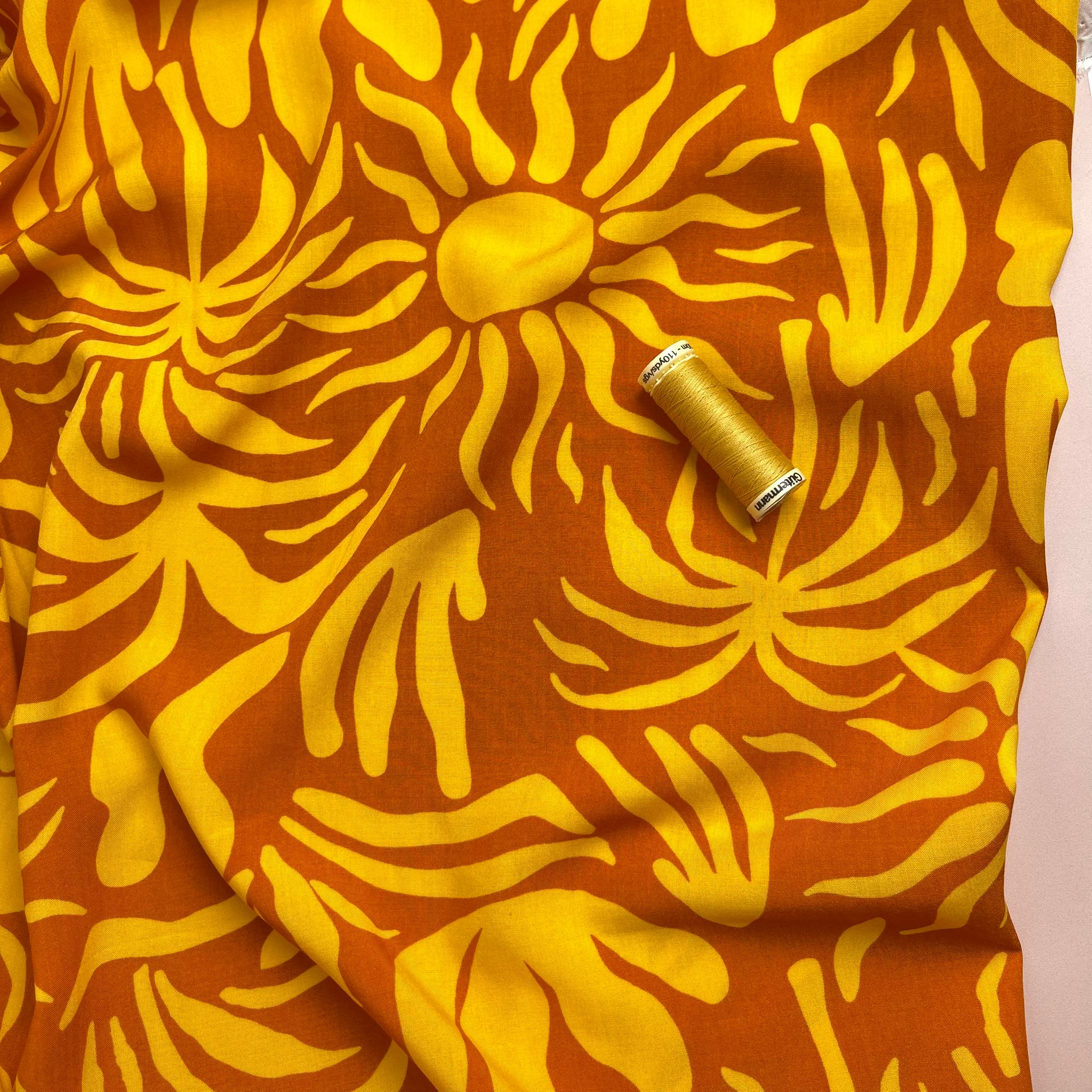 Golden Vacation Viscose Poplin Fabric