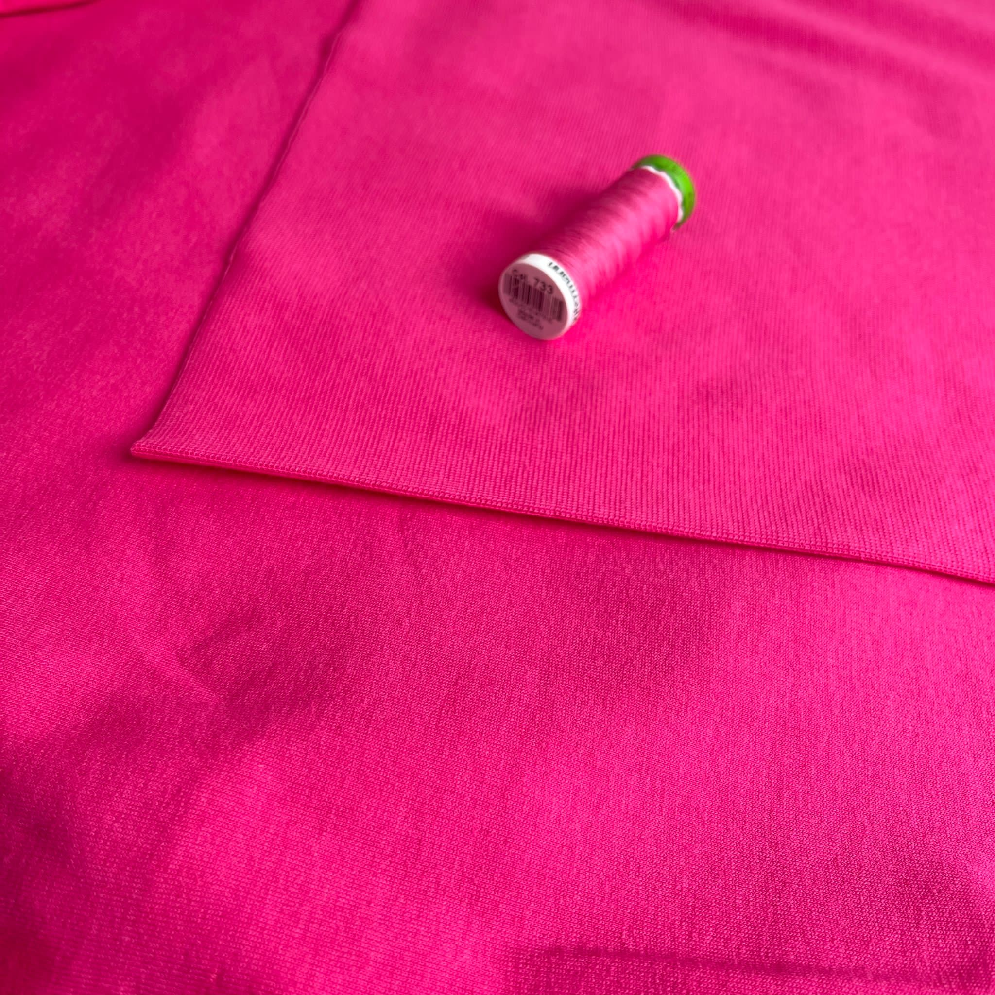Peach Soft GOTS Organic Cotton Sweat-shirting in Fuchsia Pink
