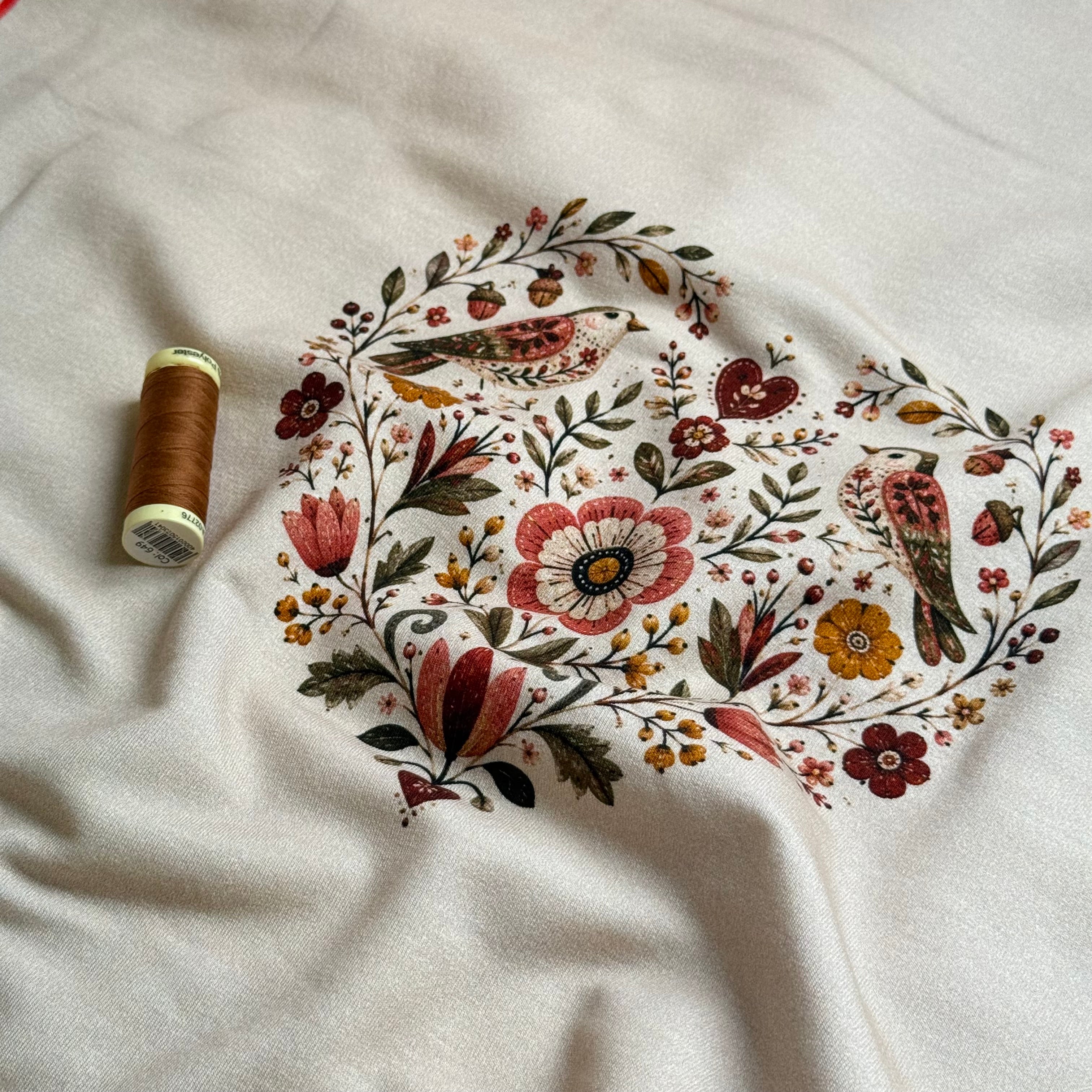 Colour Bundles - Nordic Forest Folk Cotton Sweat shirting & Matching Ribbing