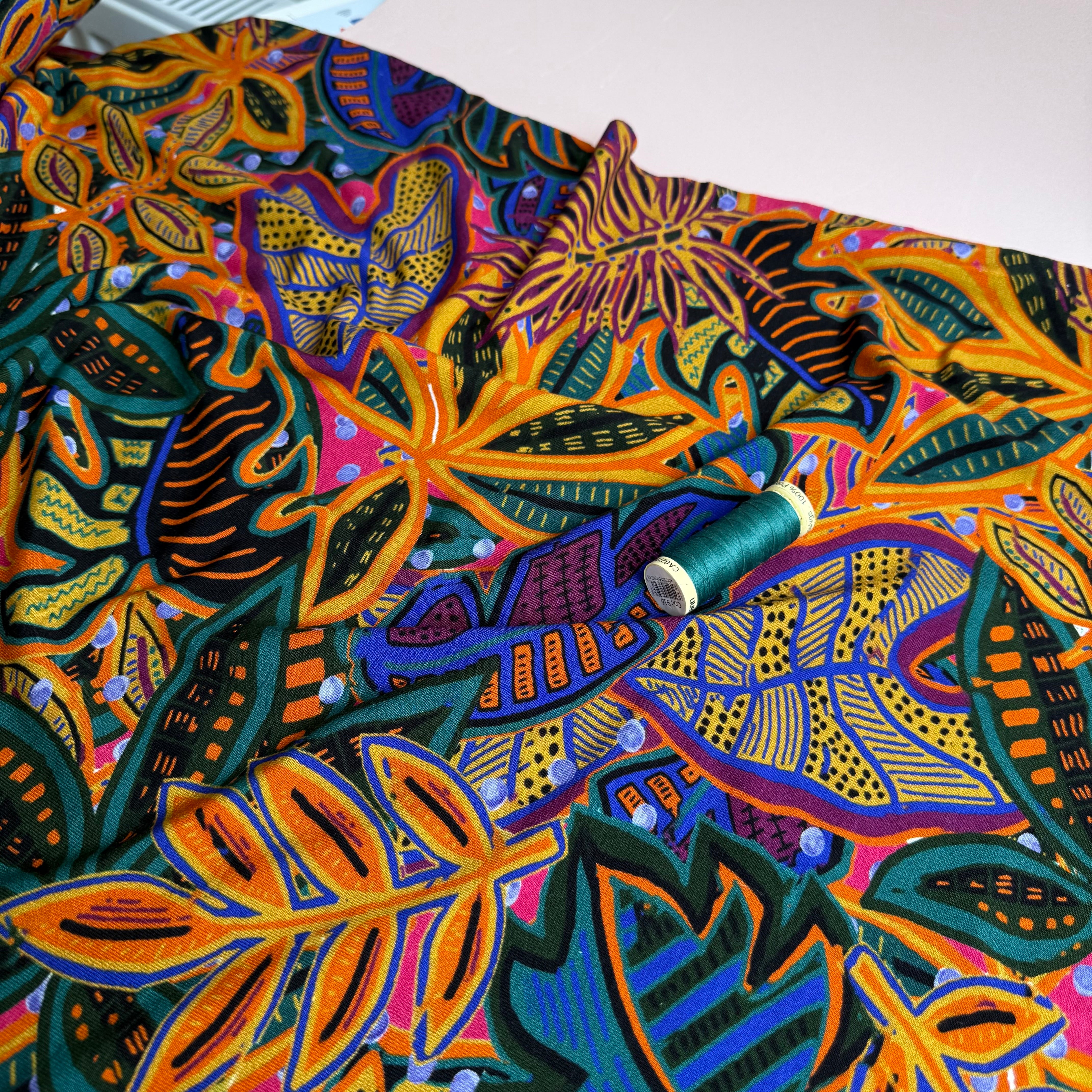 Tropical Leaves Viscose Jersey Fabric