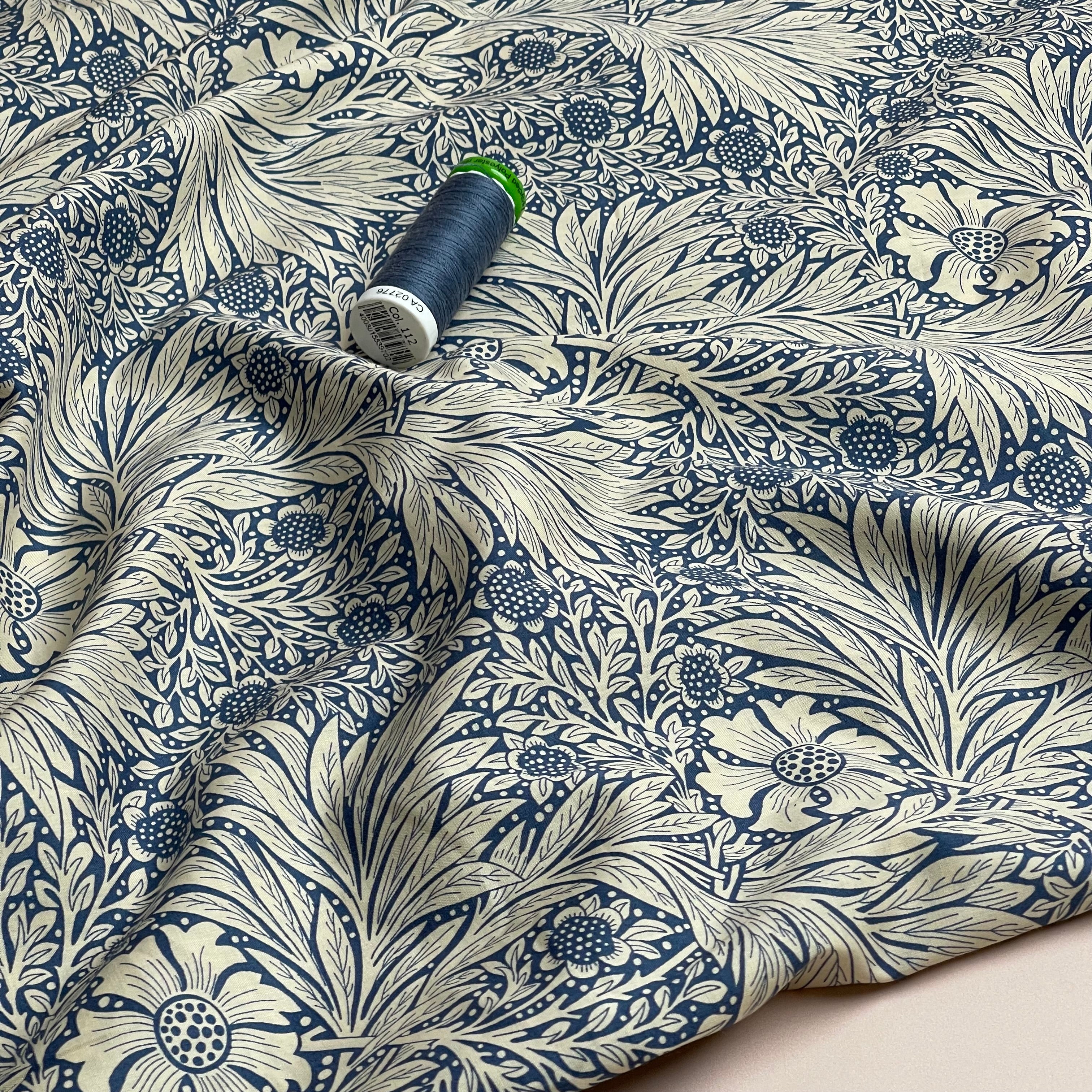 Victoria Blue Cotton Lawn Fabric