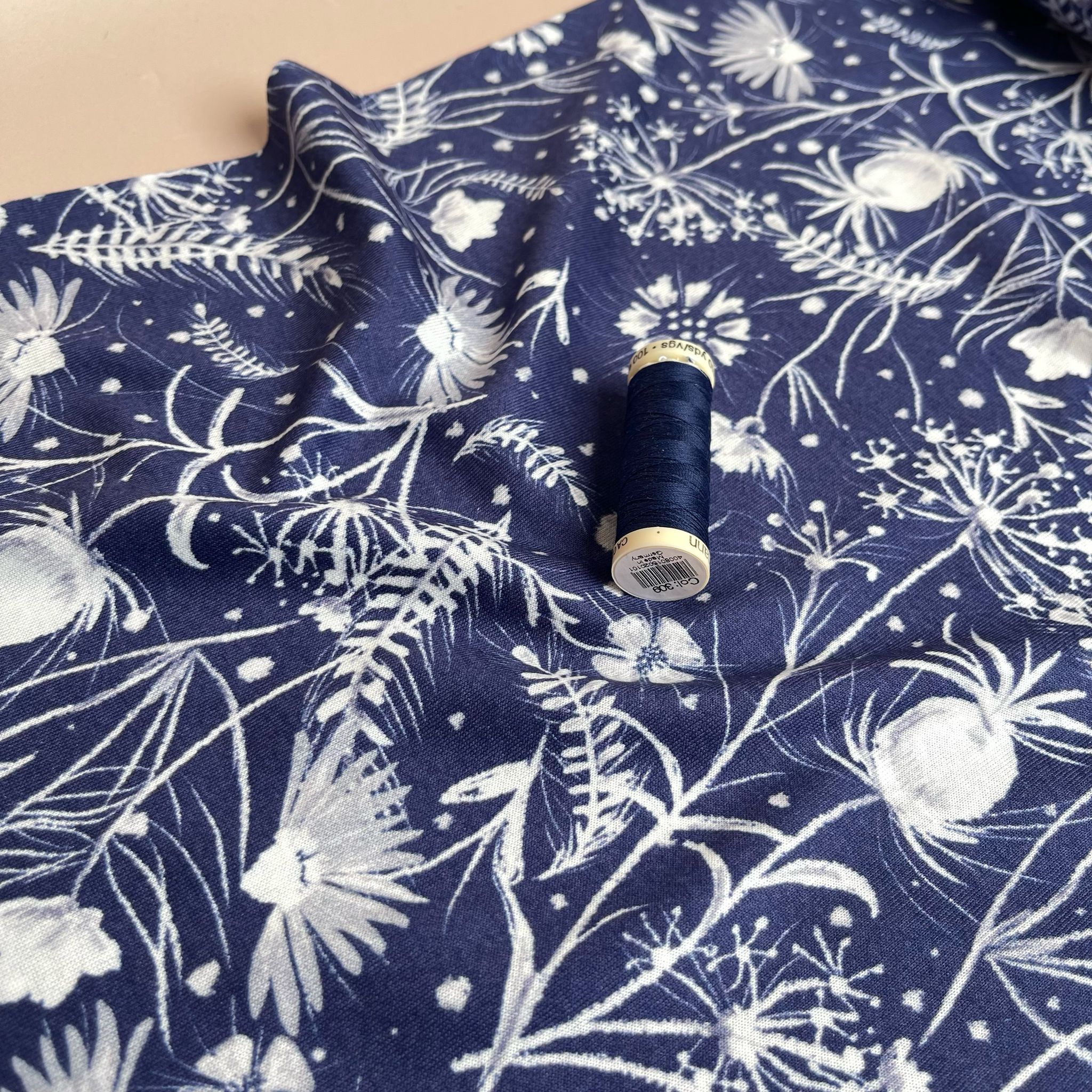 Midnight Meadow Pure Cotton Jersey Fabric