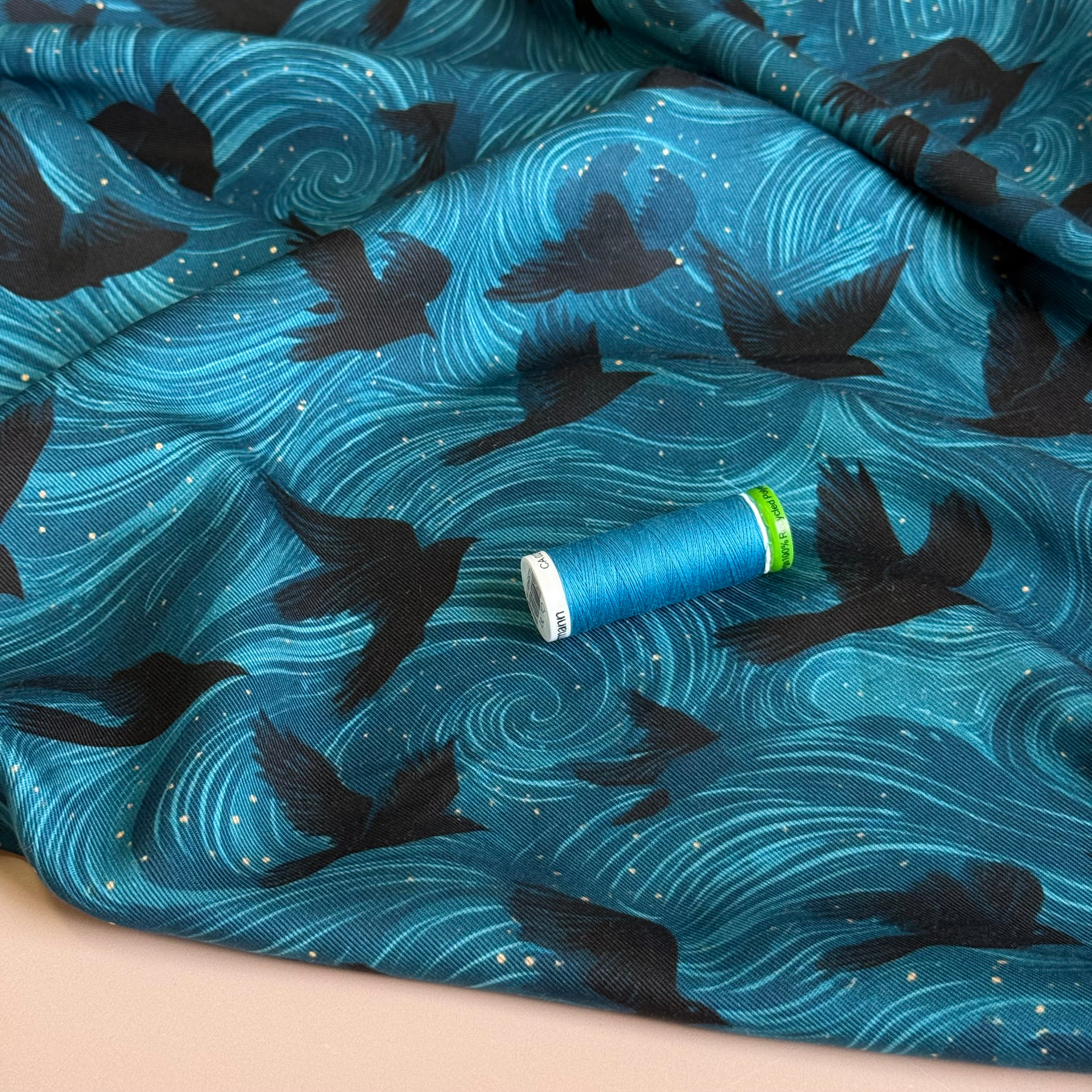 Flying Birds Lyocell Twill Fabric