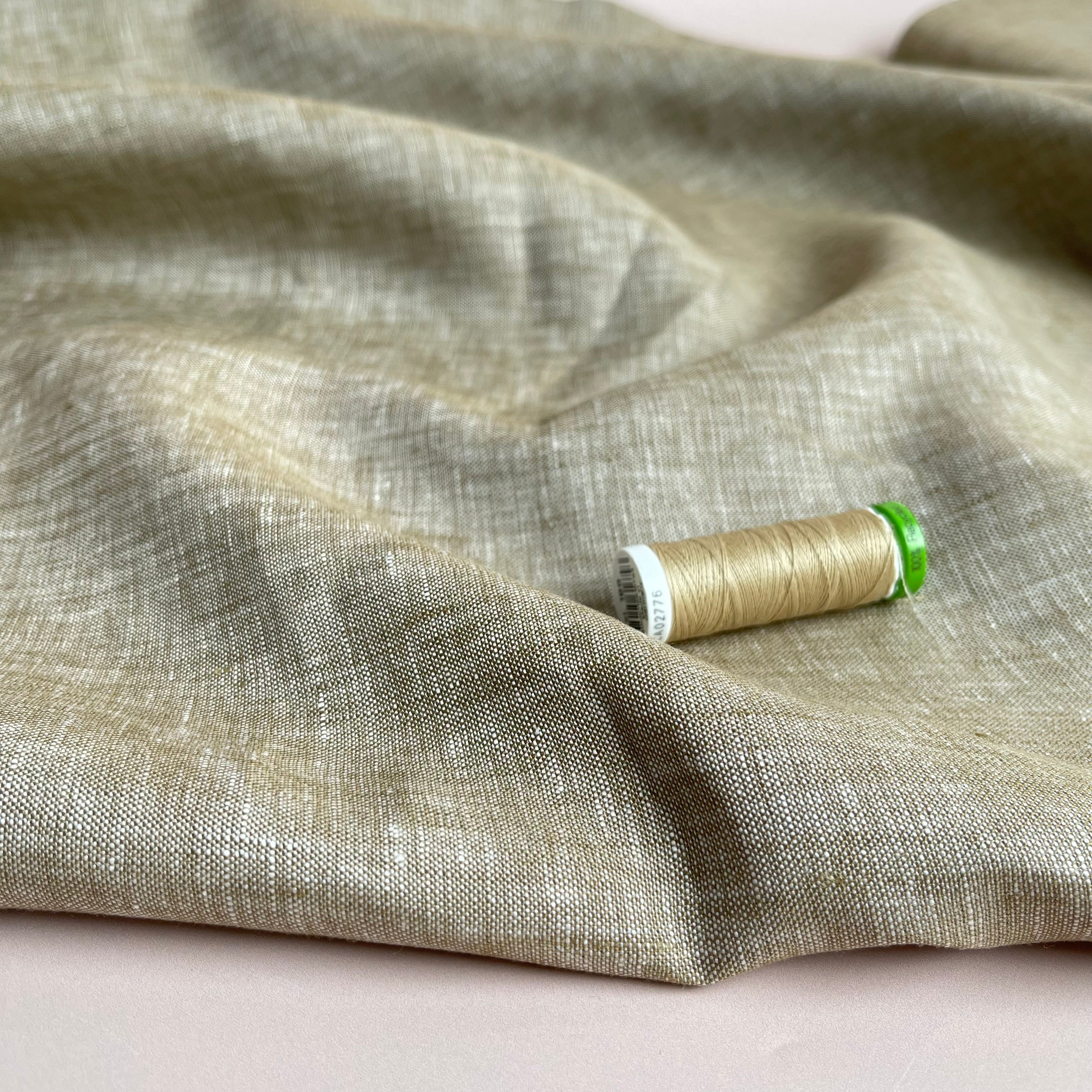 Yarn Dyed Pure Linen Fabric in Sand