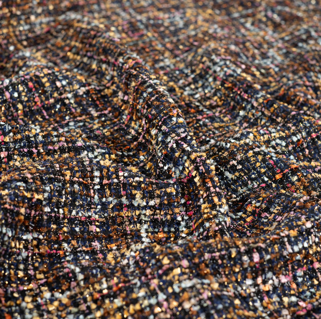 Sparkly Rainbow Chanel Boucle Fabric