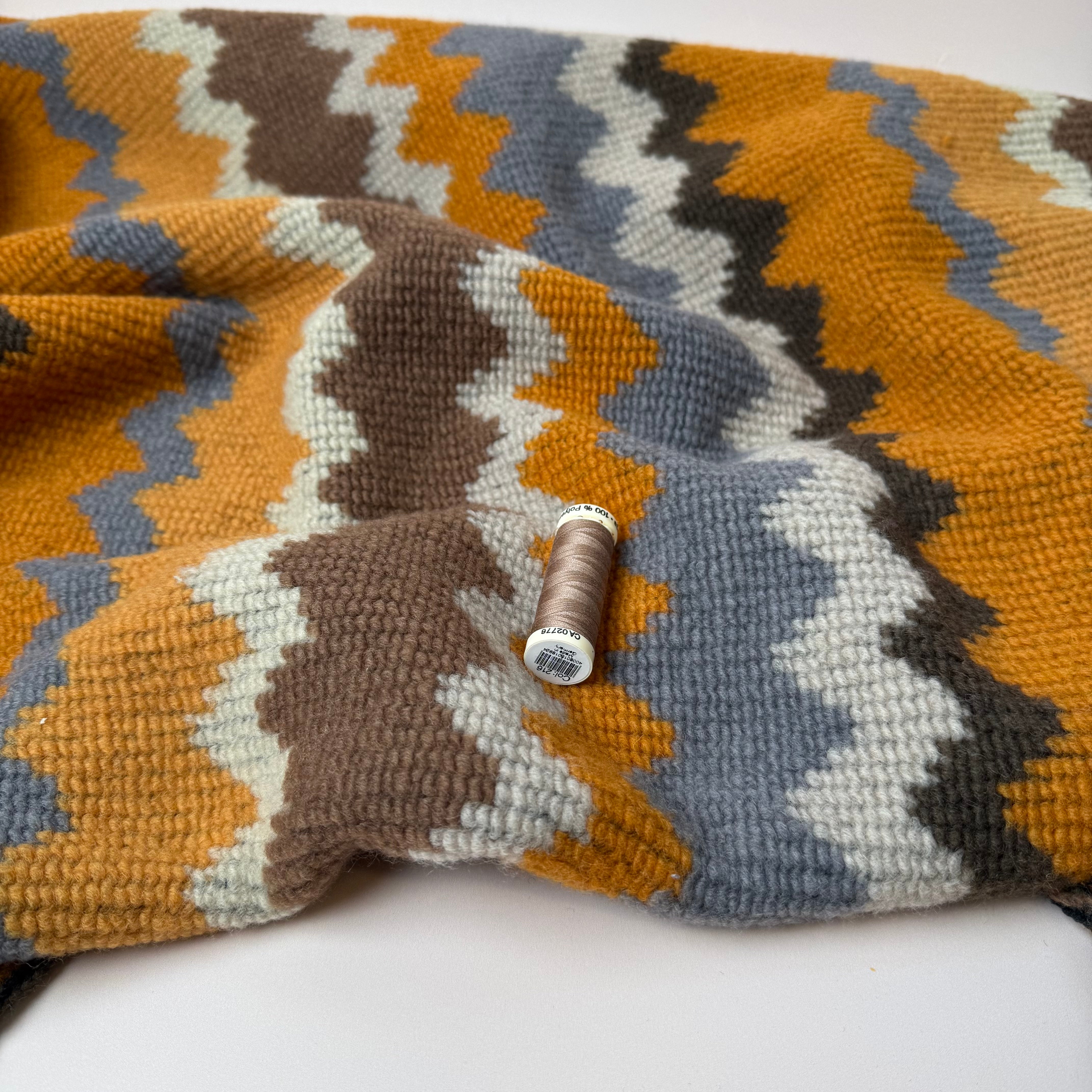 Autumn Zigzags Wool Blend Knitted Fabric