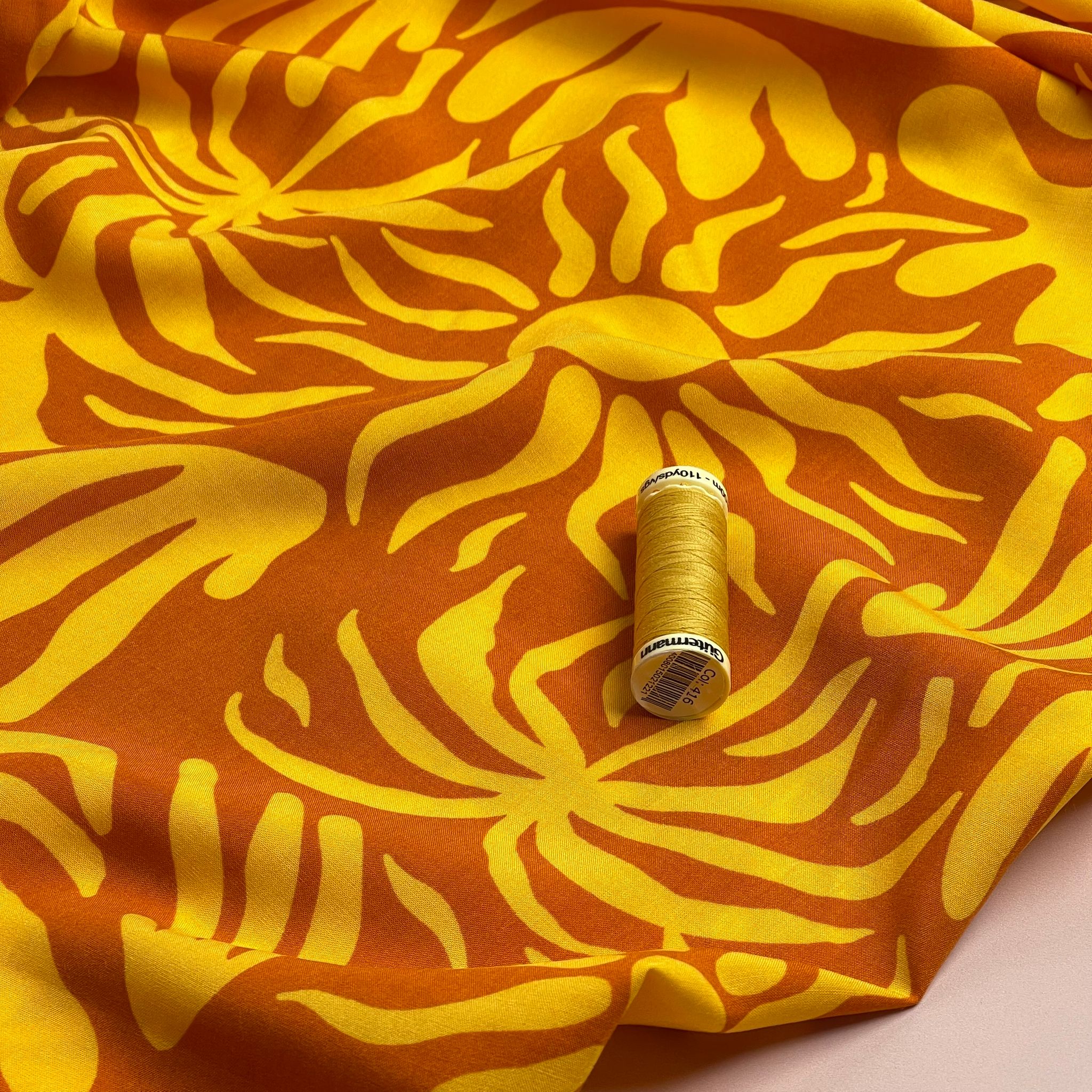 Golden Vacation Viscose Poplin Fabric