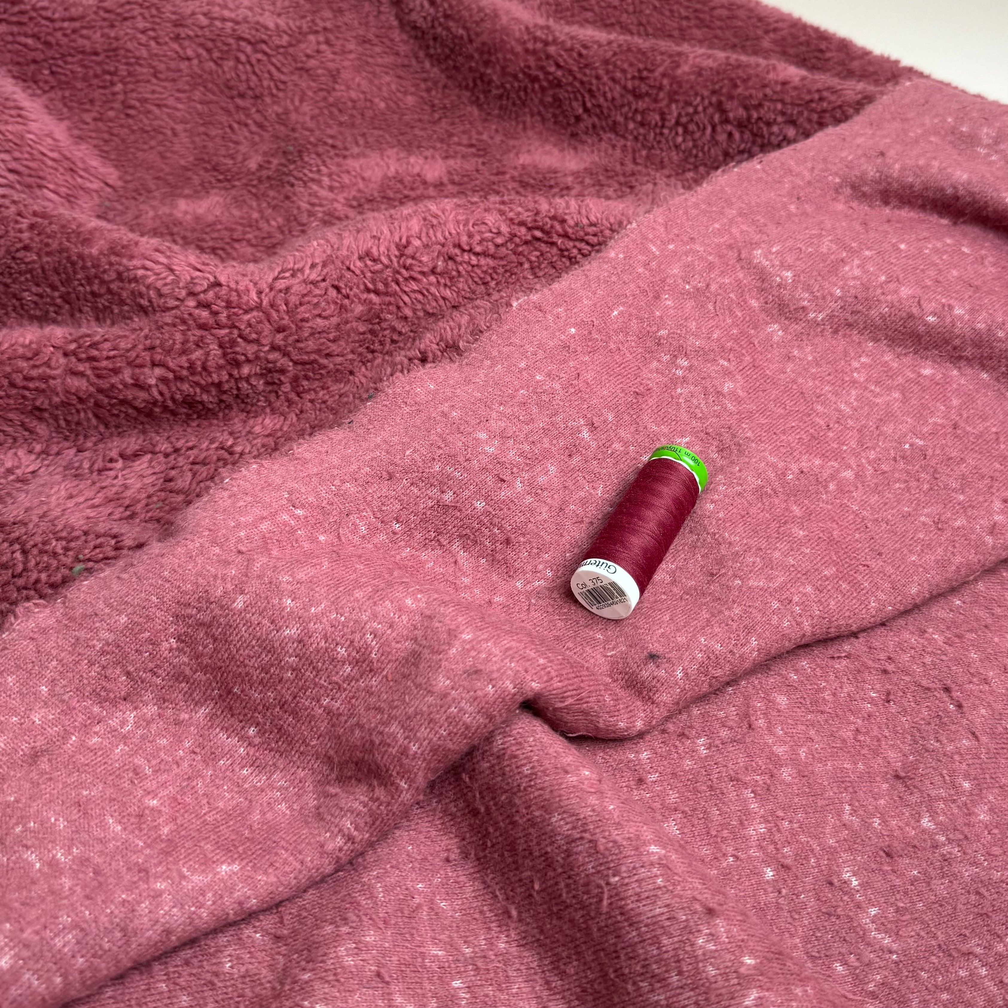 Cotton Teddy Fabric in Plum