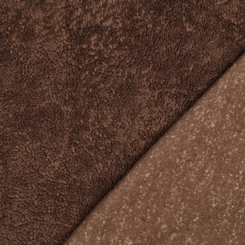 Cotton Teddy Fabric in Brown