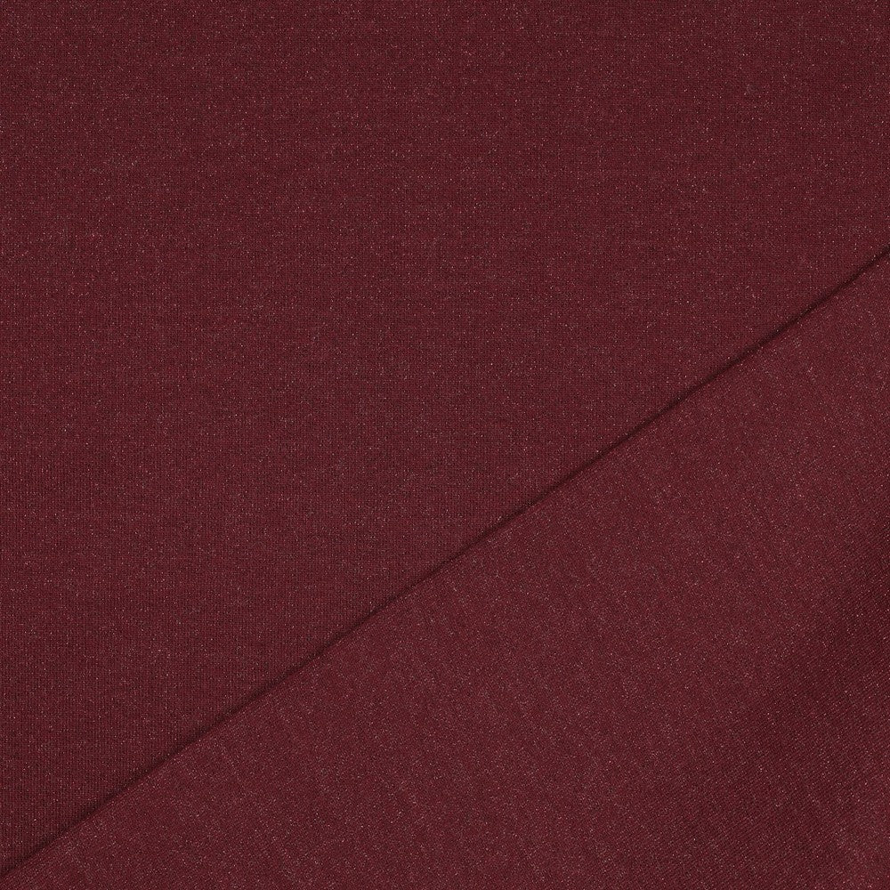 Sparkle Burgundy Cotton Sweat-Shirting with Lurex