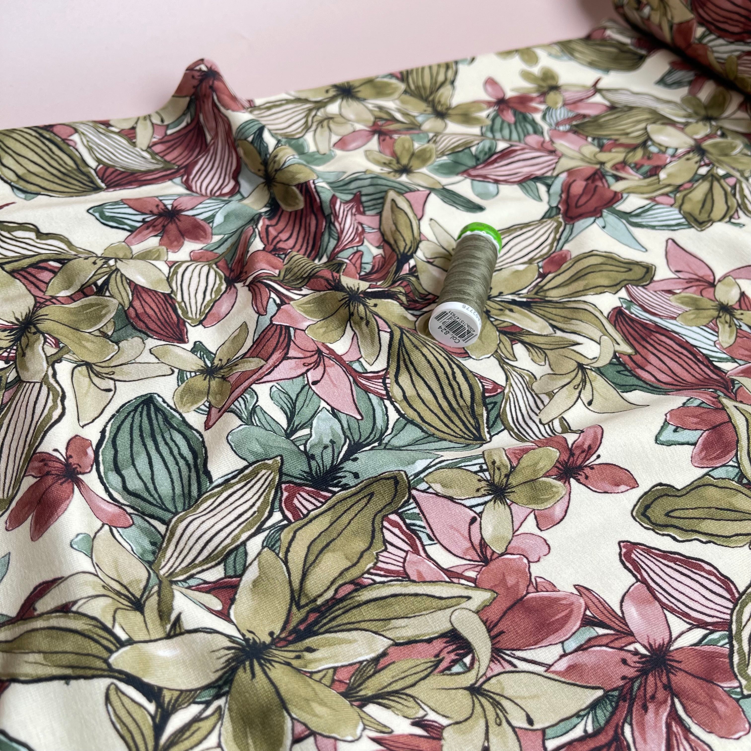 Danish Design - Watercolour Dusky Flowers Cotton Jersey