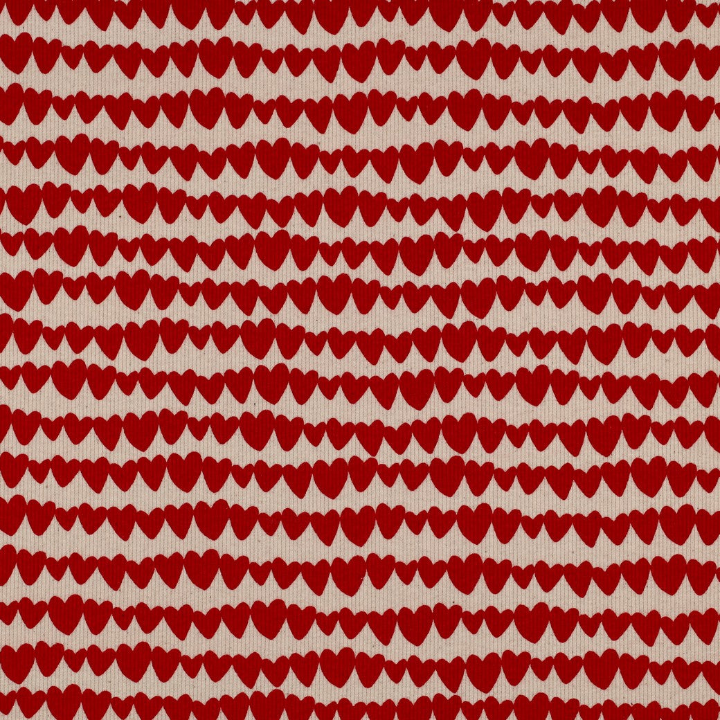 Heart Stripes Organic GOTS Cotton Ribbed Jersey