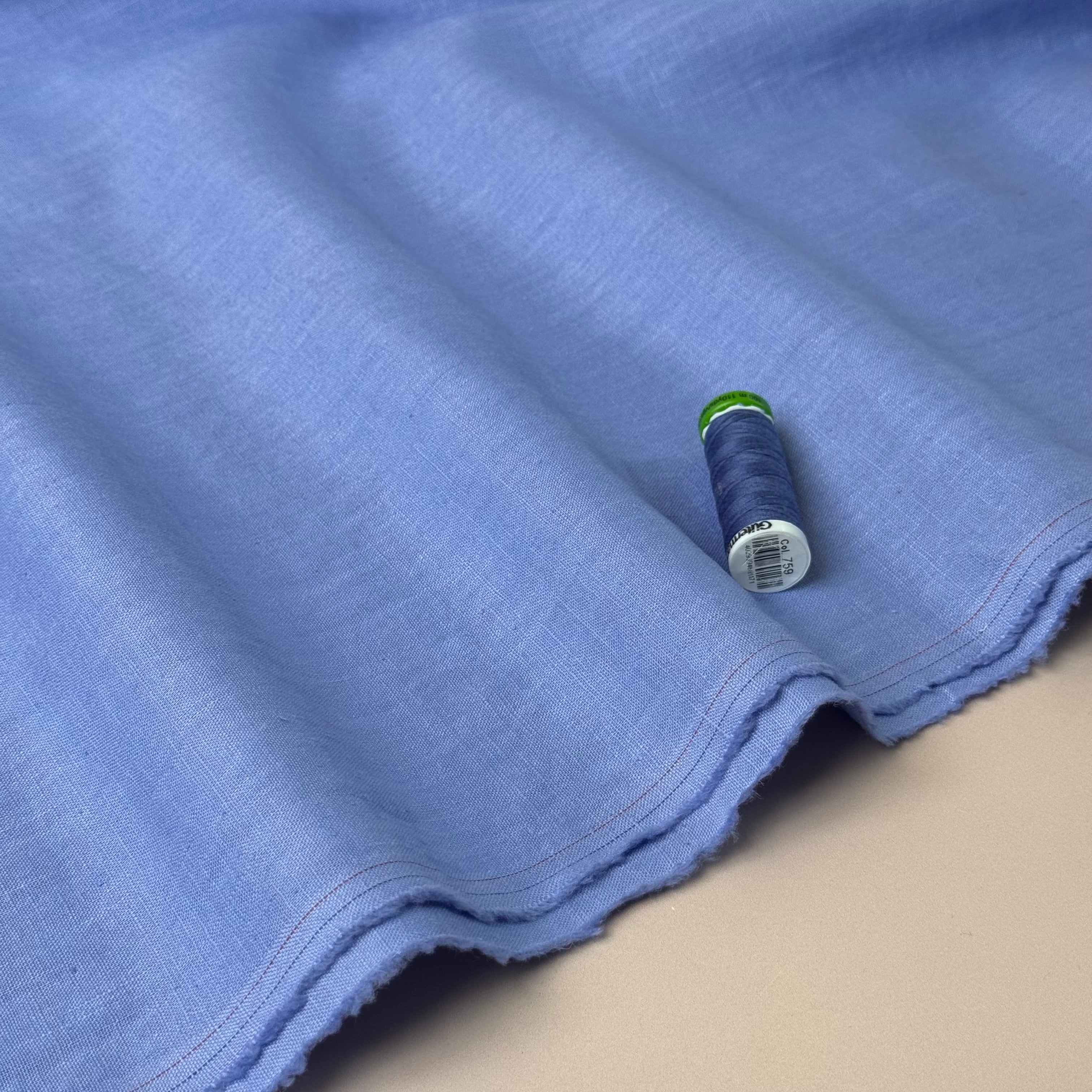 Breeze LIGHT Periwinkle - Enzyme Washed Linen Fabric