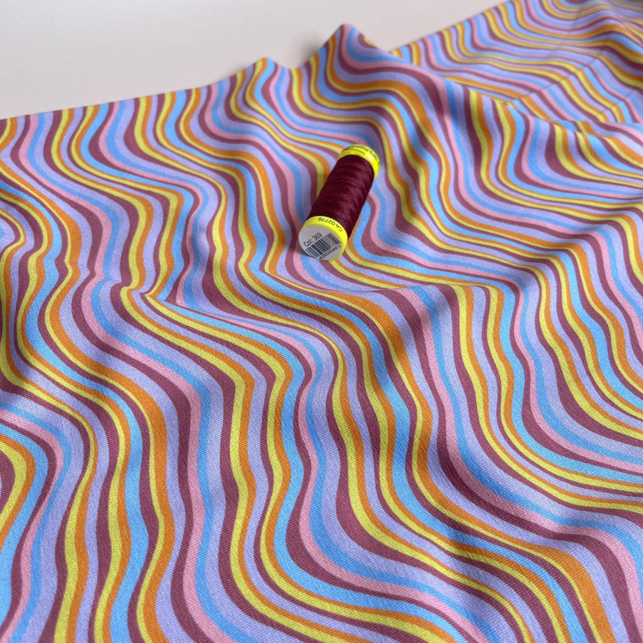 Danish Design - Rainbow Waves Cotton Jersey Fabric