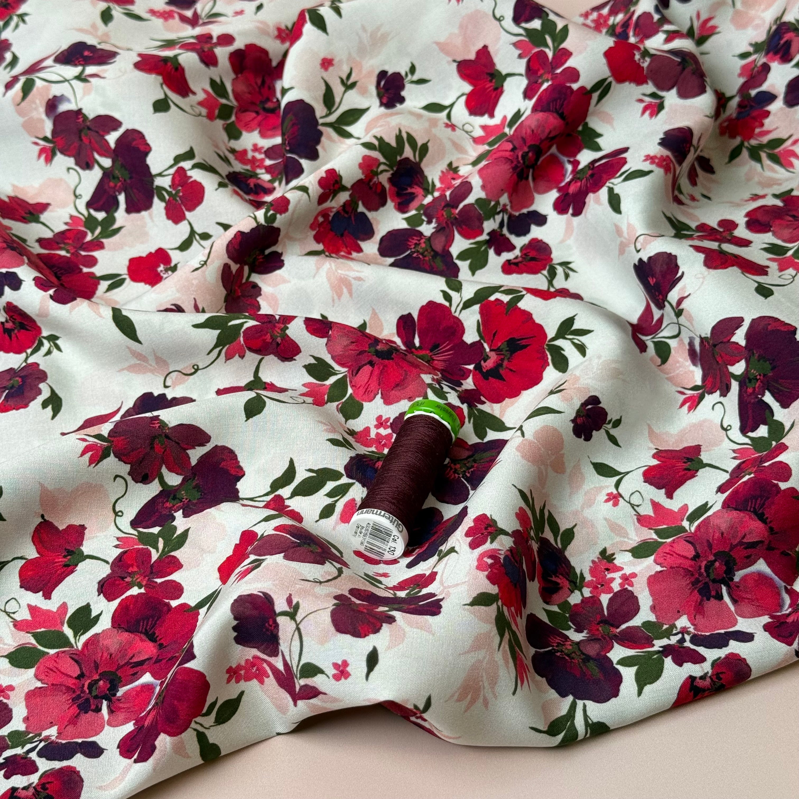 Rosehip Garden LENZING™ ECOVERO™ Viscose Fabric