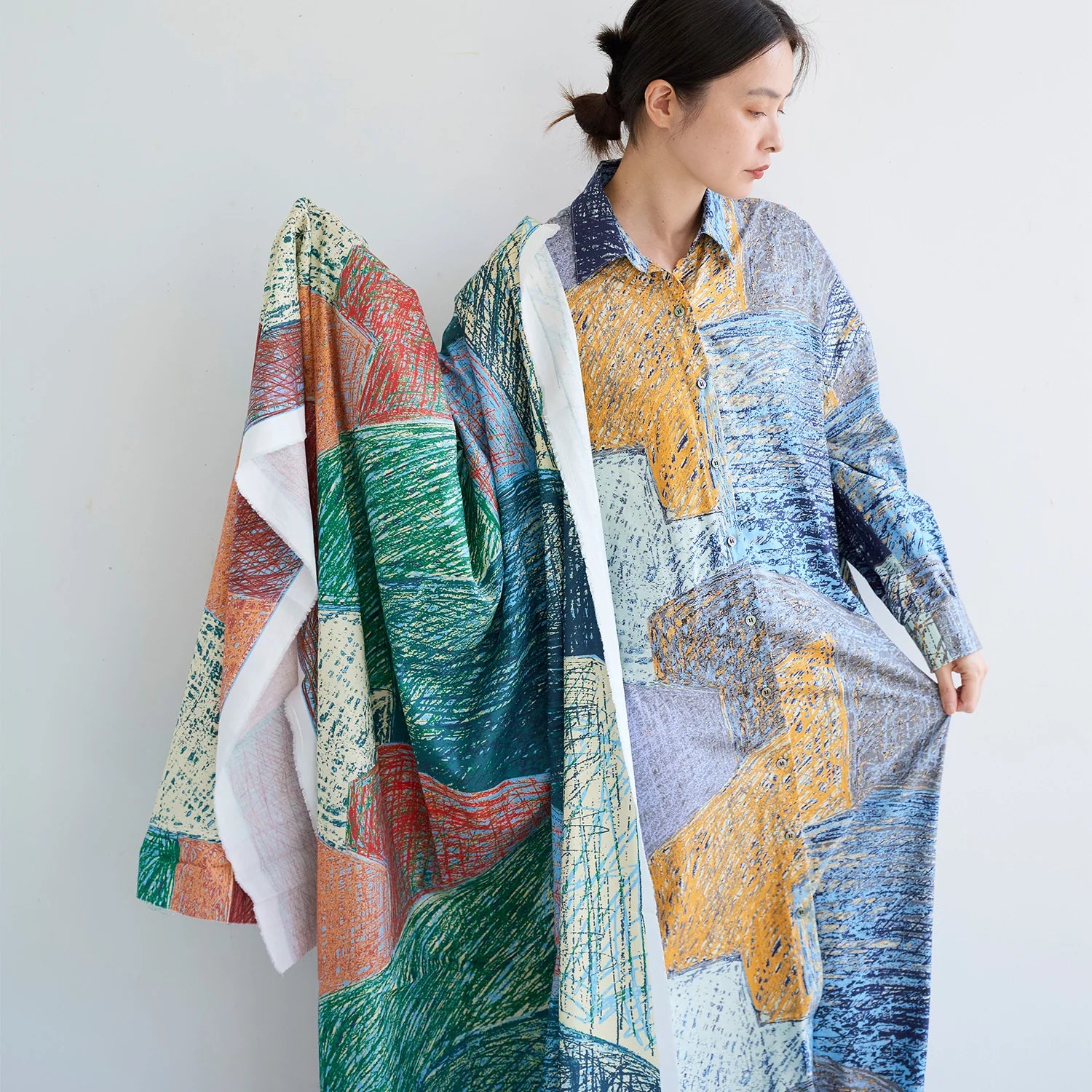 Keshiki - Station City Cotton Viyella Red & Green
