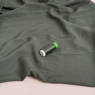 Elegance Dark Khaki Green Plain ECOVERO Viscose Fabric