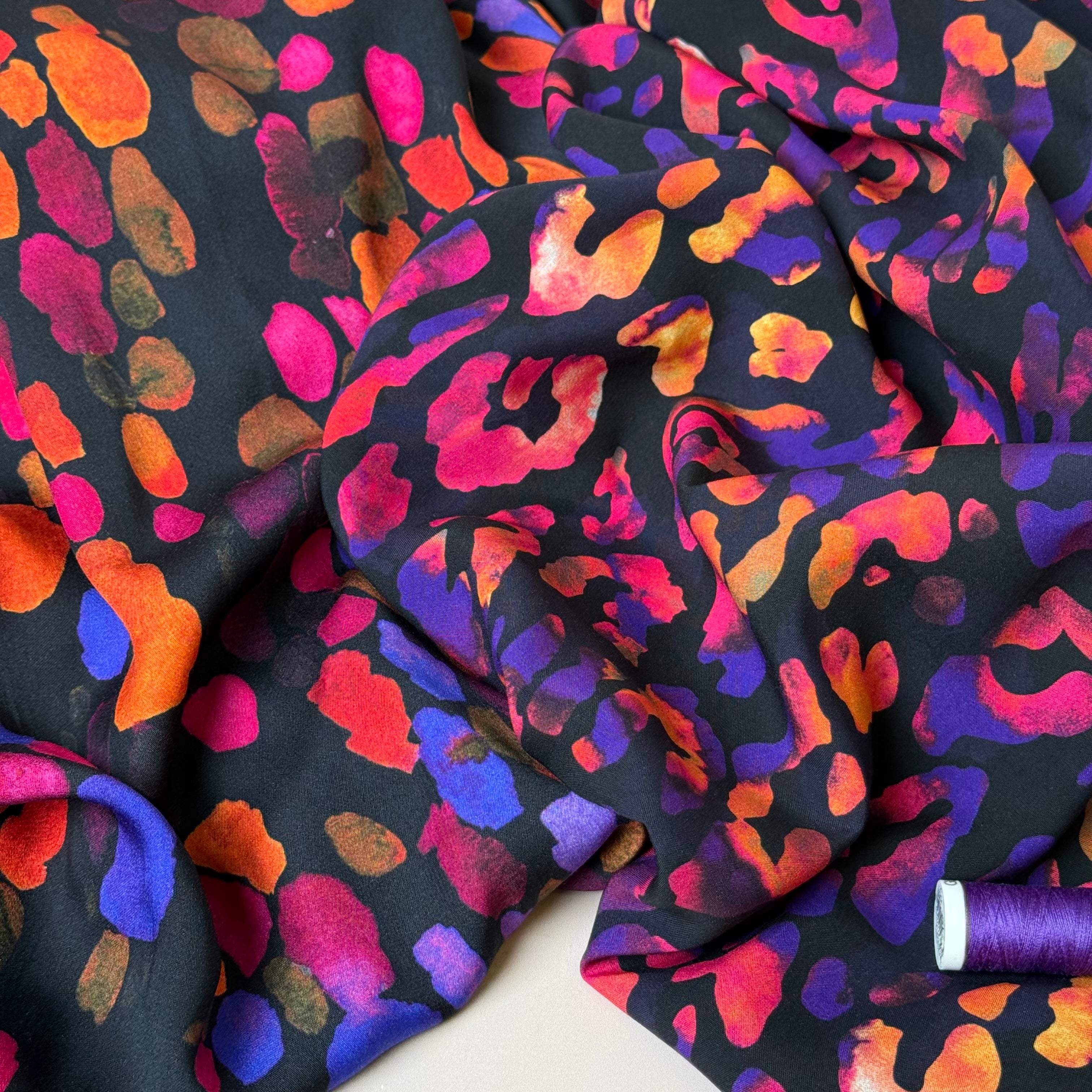 Festive Glow Viscose Sateen Fabric