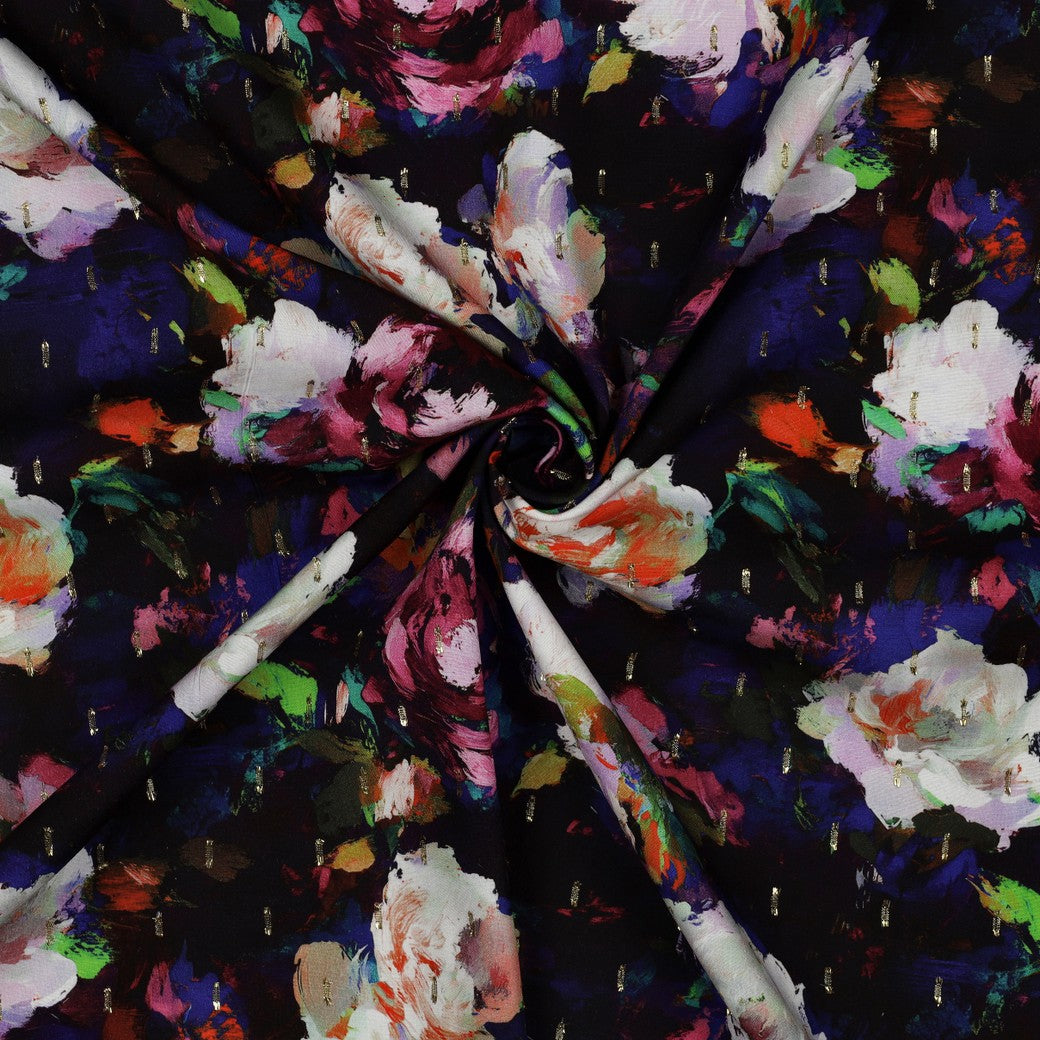 Impressionist Florals with Lurex Viscose Fabric