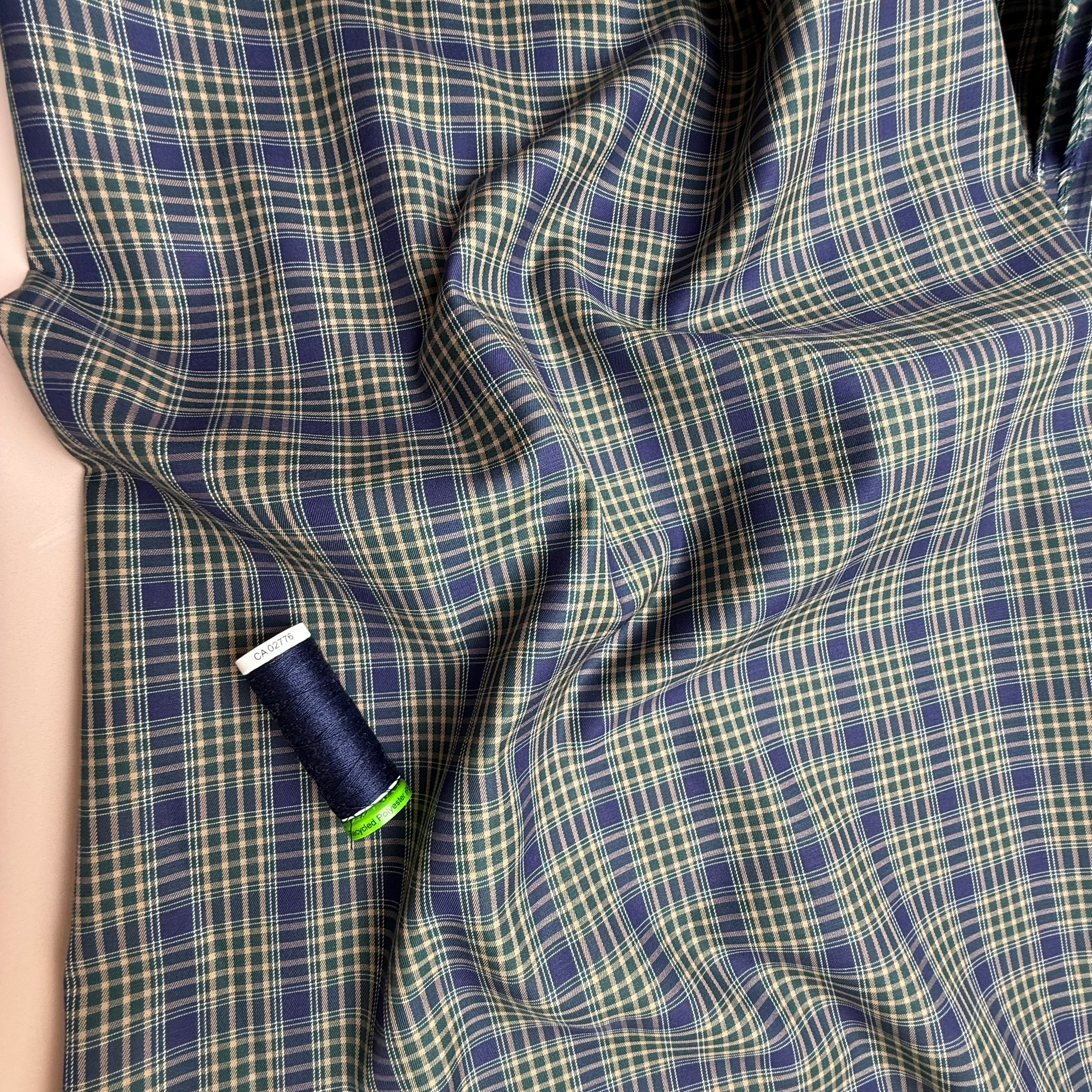 Ex-Designer Deadstock Yarn Dyed Checks Fine Cotton Fabric