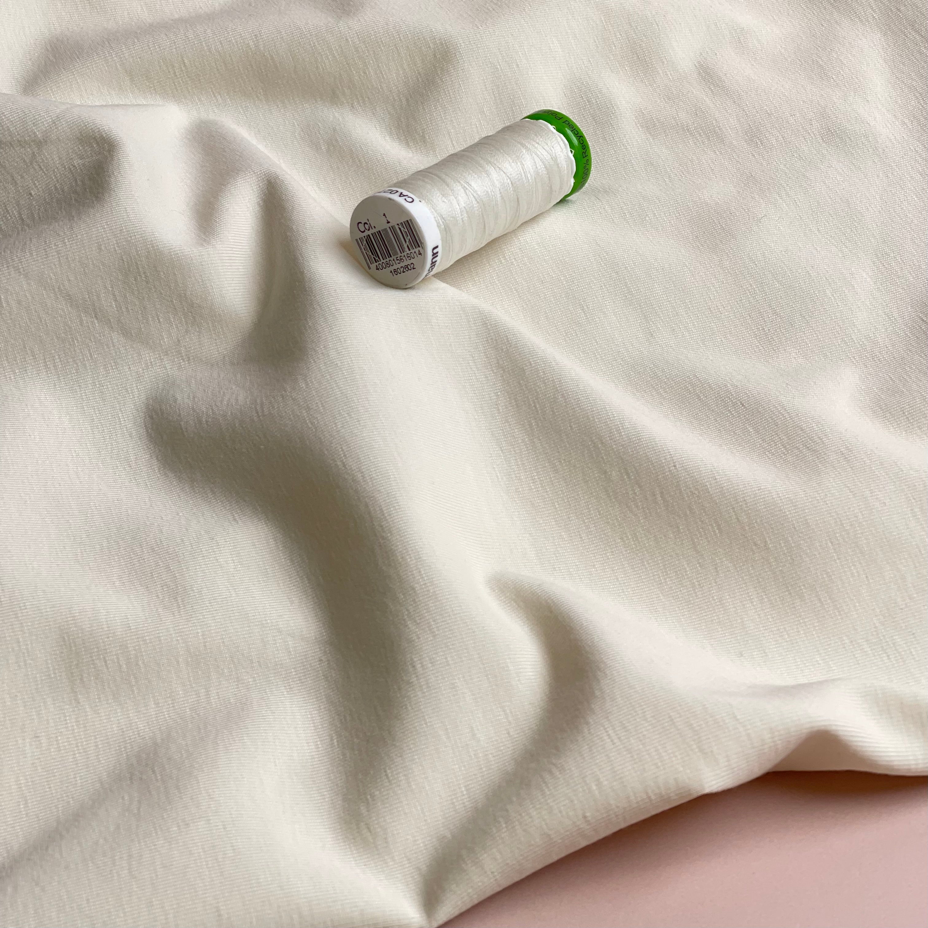 Essential Chic Off-White Plain Cotton Jersey Fabric