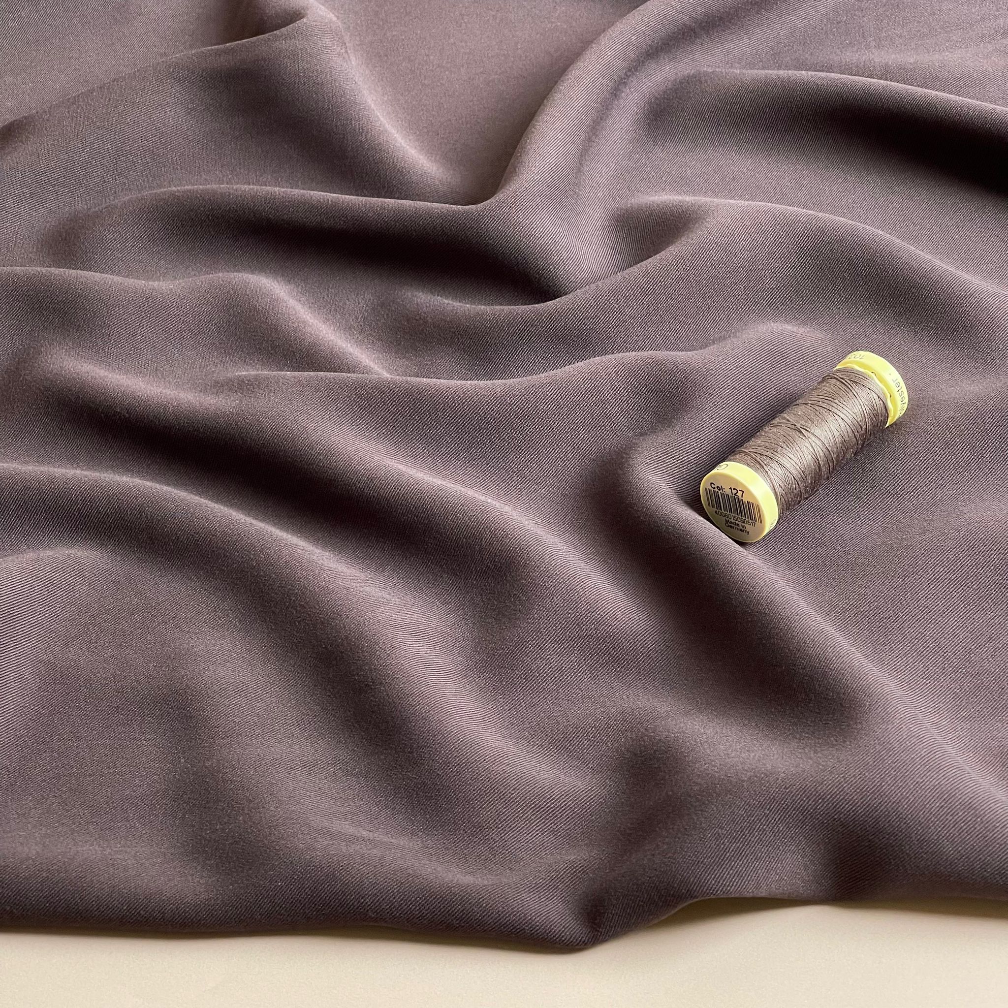 REMNANT 0.38 Metre - Grandeur Brown Viscose Twill Dress Fabric