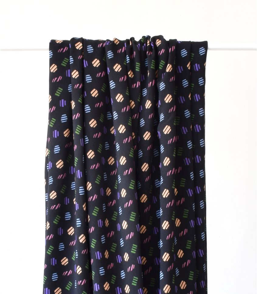 Cousette - Confetti Black ECOVERO Viscose Fabric