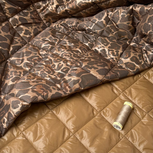 Animal print with Diamonds Quilted Puffer Fabric