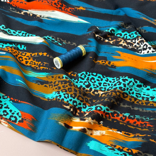 Danish Design - Textured Leopard Print Cotton Jersey