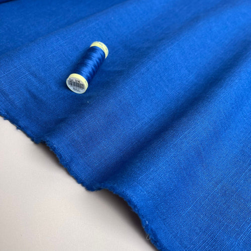 Breeze Cobalt - Enzyme Washed Linen Cotton Fabric