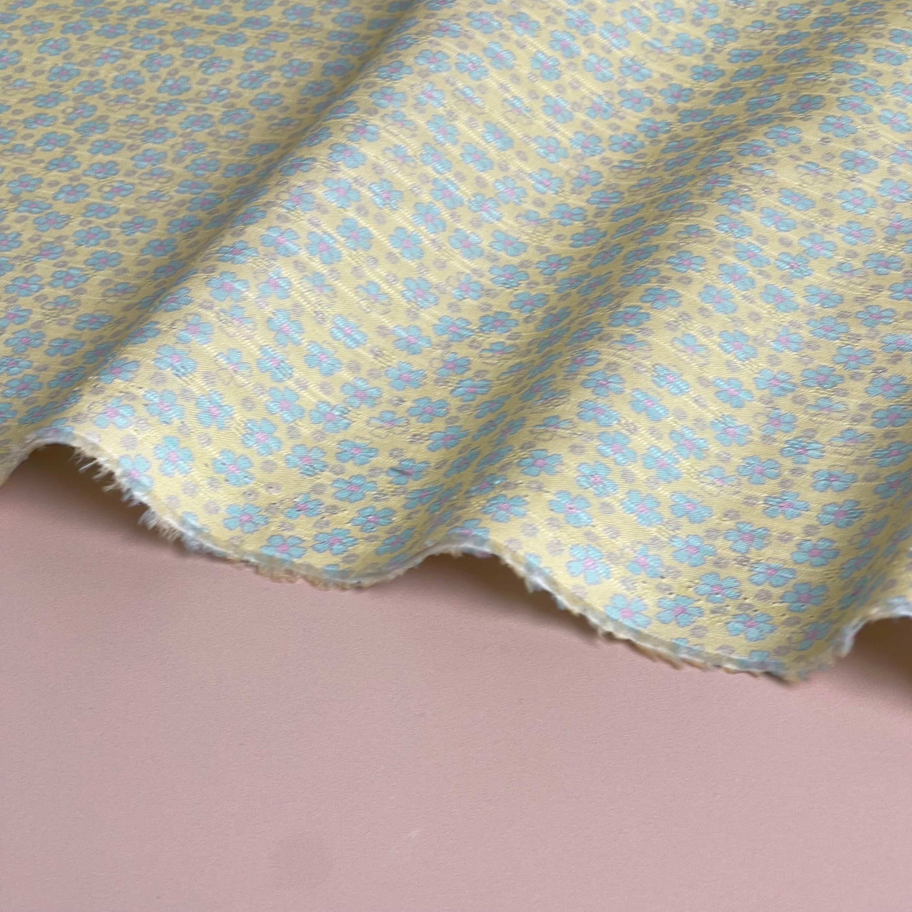 Small Flowers Lace Stripes Cotton Fabric