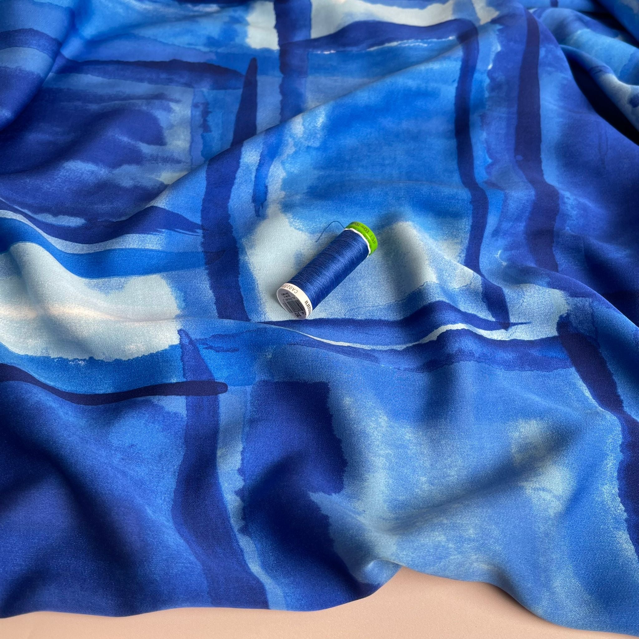 Artists Canvas in Cobalt Blue Viscose Sateen Fabric