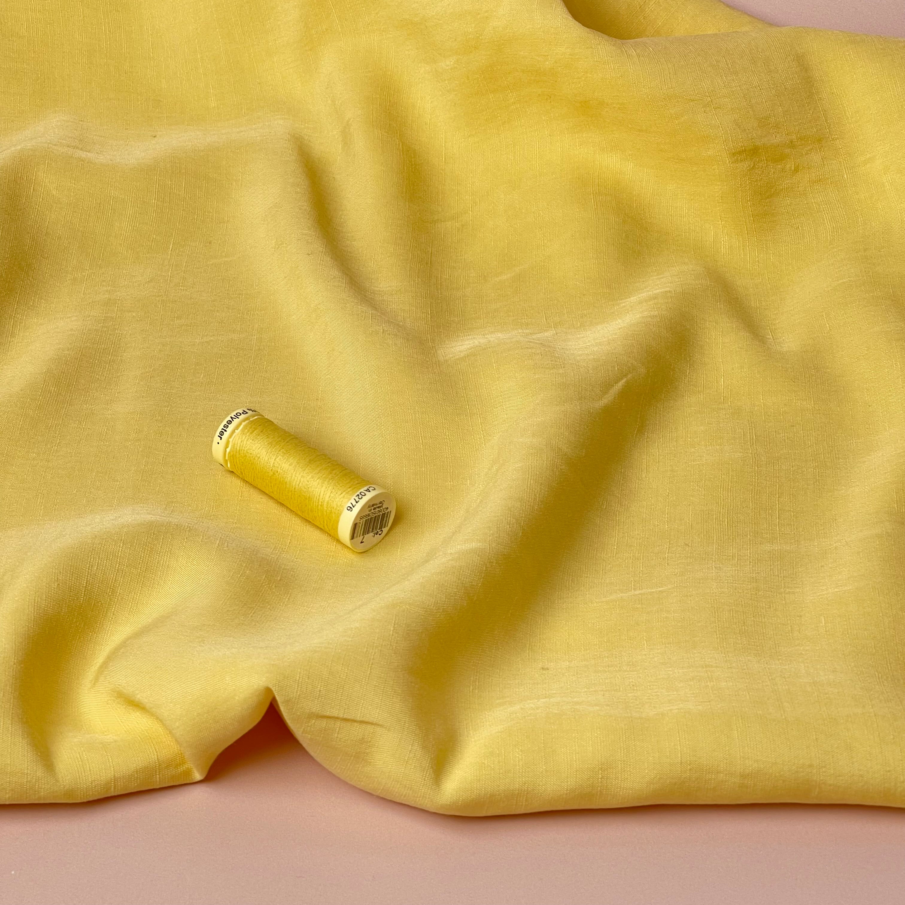 Sewing Kit - CARRY Shirt in Butter Yellow Lush Linen Crepe