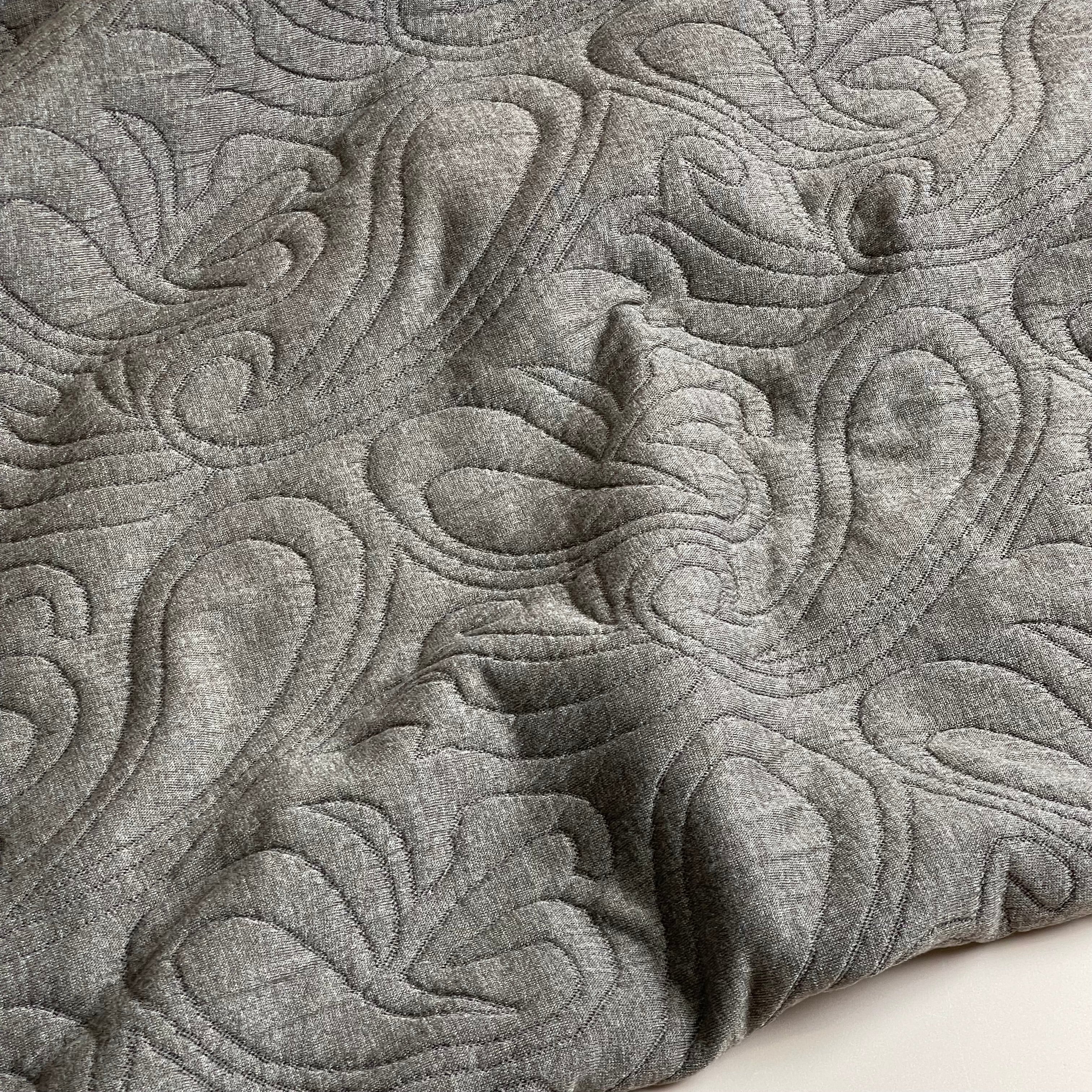 Paisley Jacquard Quilted Knit in Brown