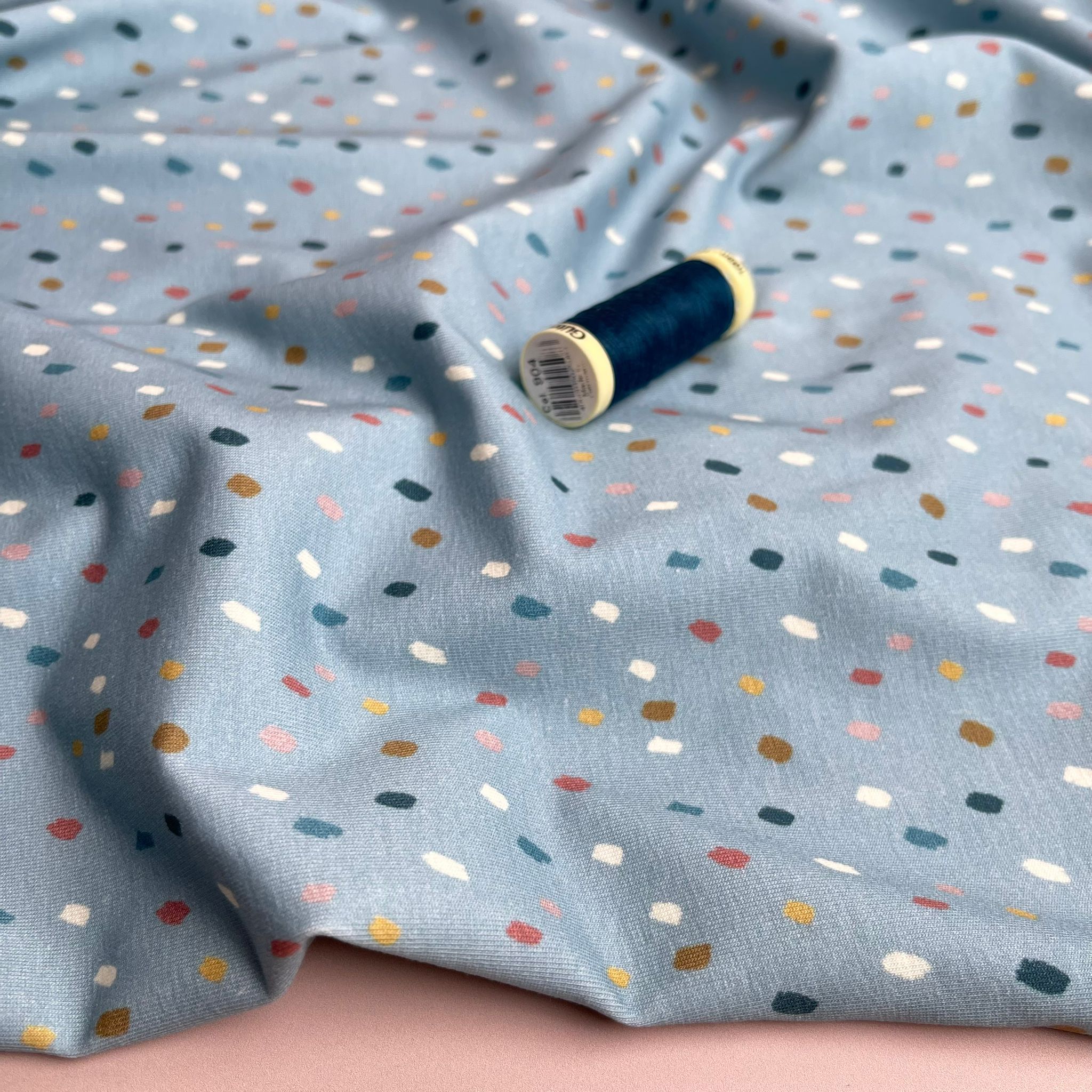 Danish Design - Neutral Raindrops Cotton Jersey Fabric