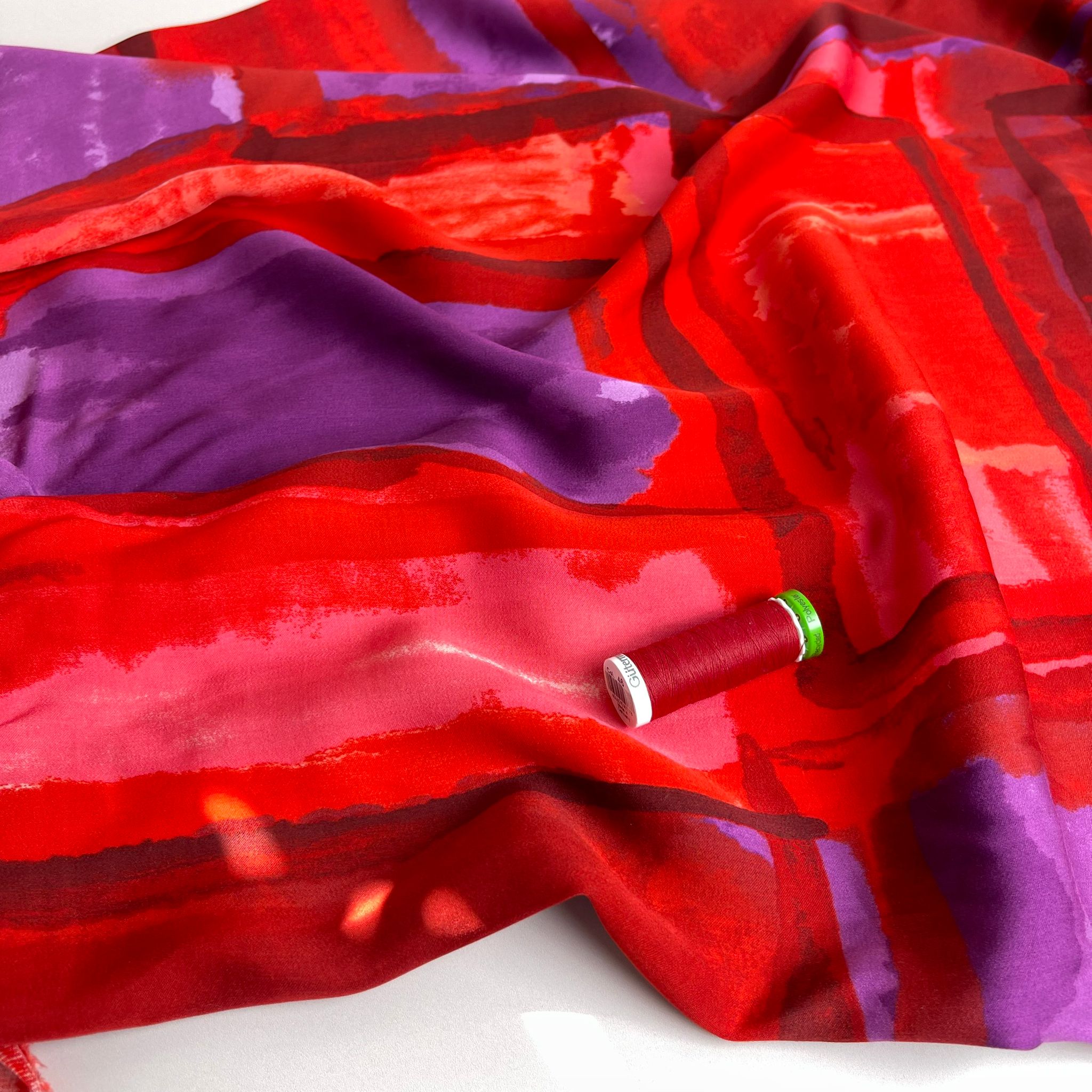 Artists Canvas in Red Viscose Sateen Fabric