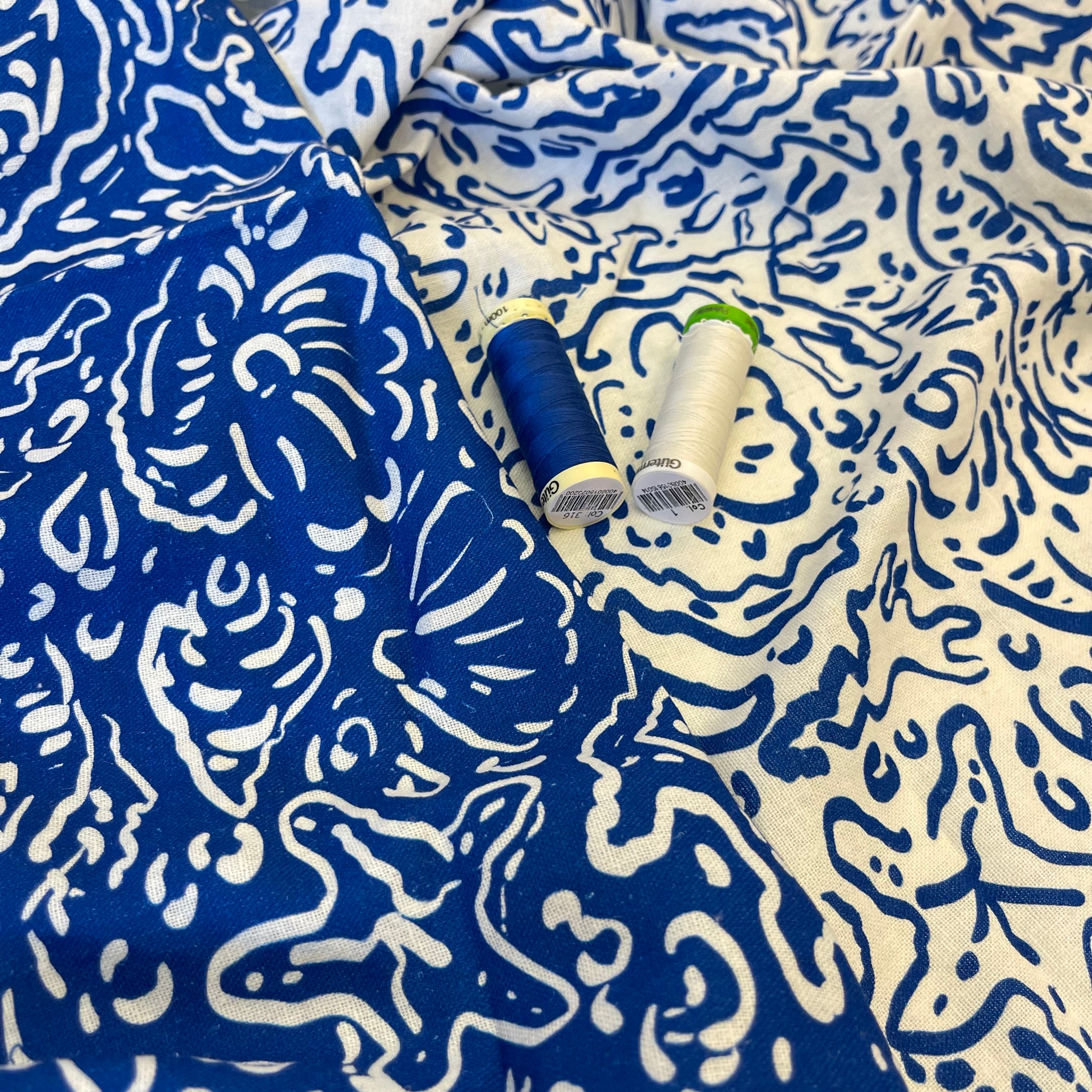 Adventure - Sealife Blue Linen Viscose Blend Fabric